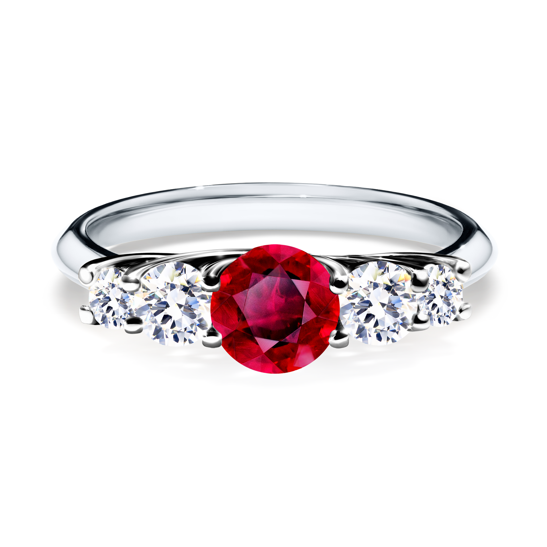 Pierścionek zaręczynowy My Darling z białego złota z rubinem 0,96CT