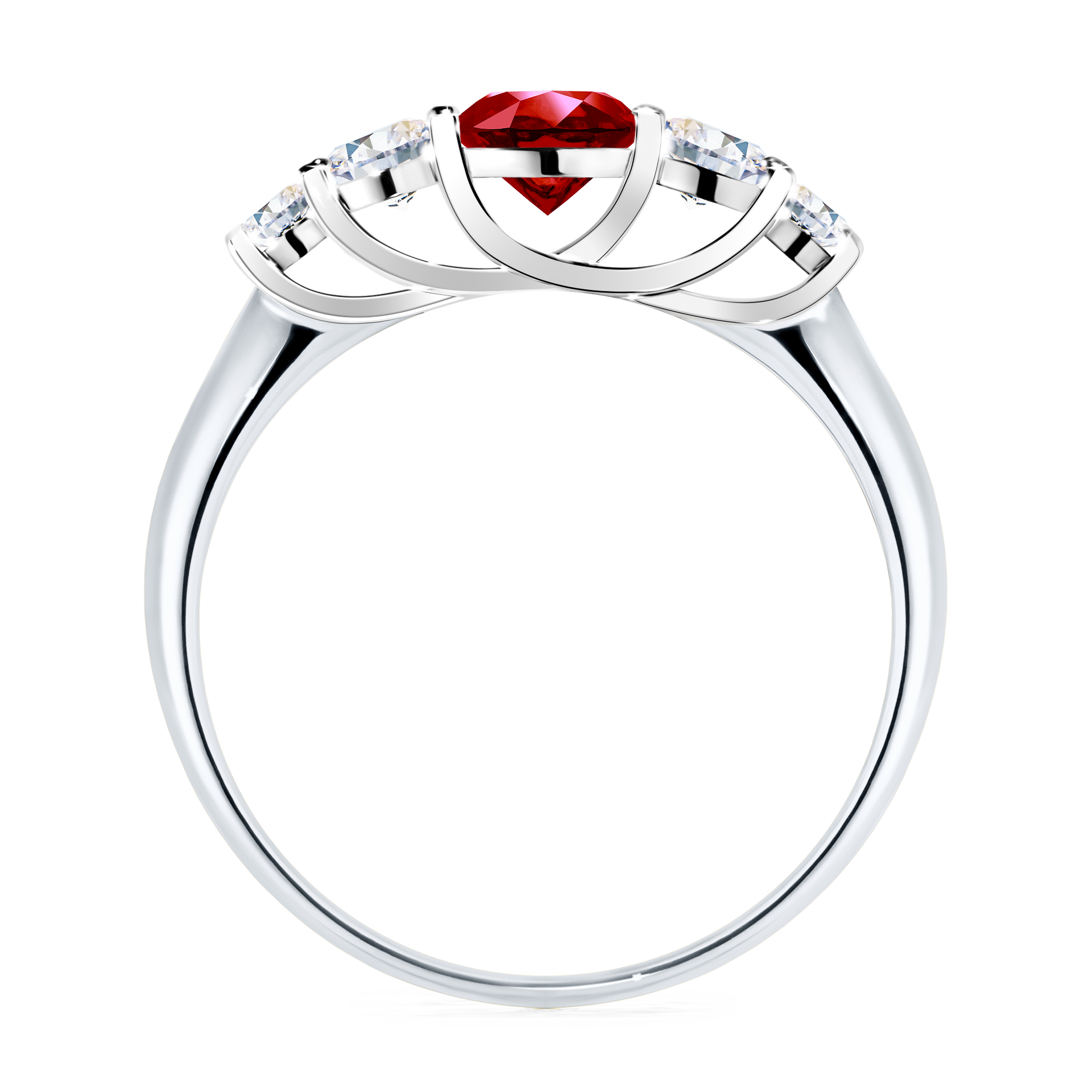 Pierścionek zaręczynowy My Darling z białego złota z rubinem 0,96CT