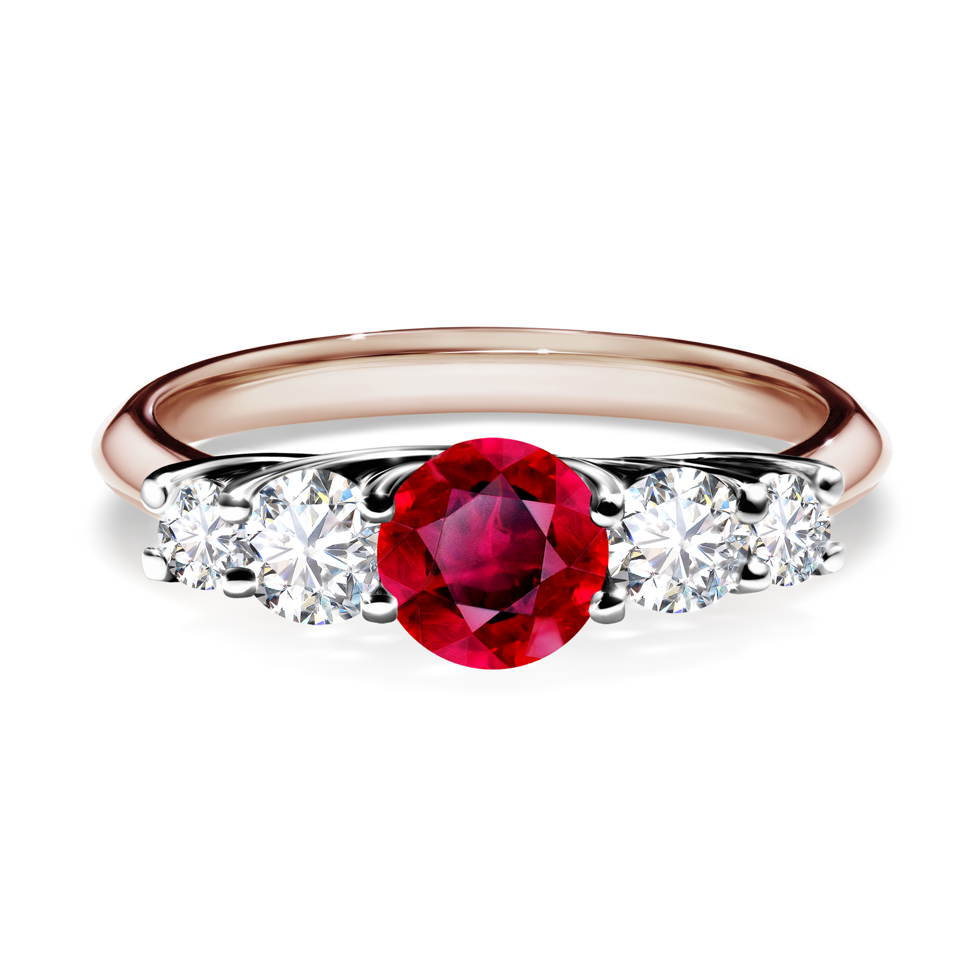 Pierścionek zaręczynowy My Darling z różowego złota z rubinem 0,96CT