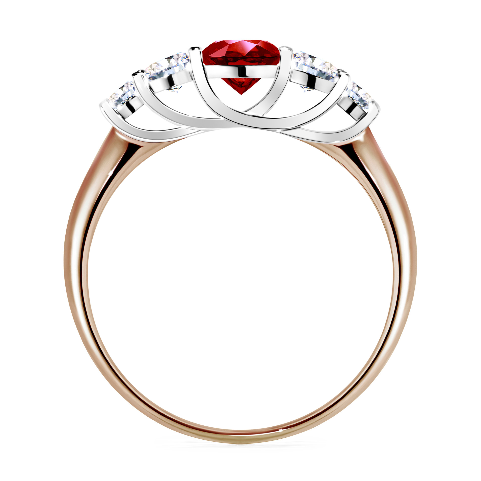 Pierścionek zaręczynowy My Darling z różowego złota z rubinem 0,96CT