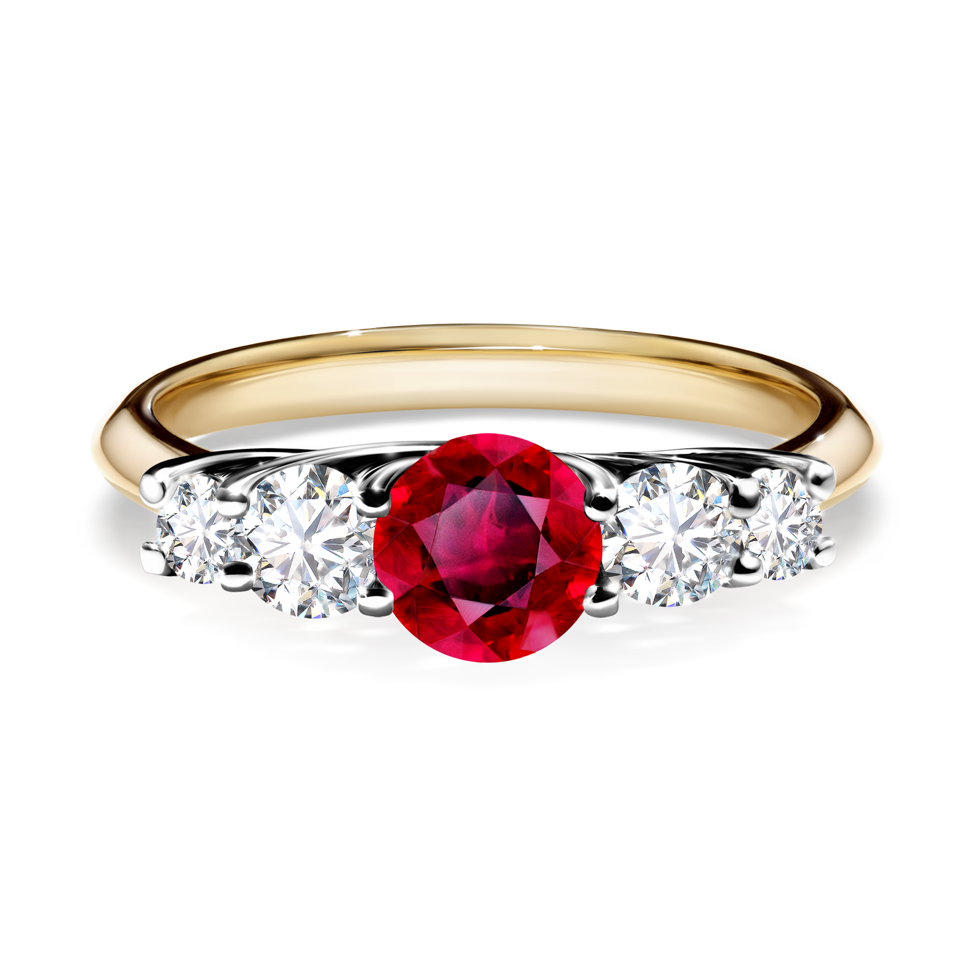 Pierścionek zaręczynowy My Darling z żółtego złota z rubinem 0,96CT
