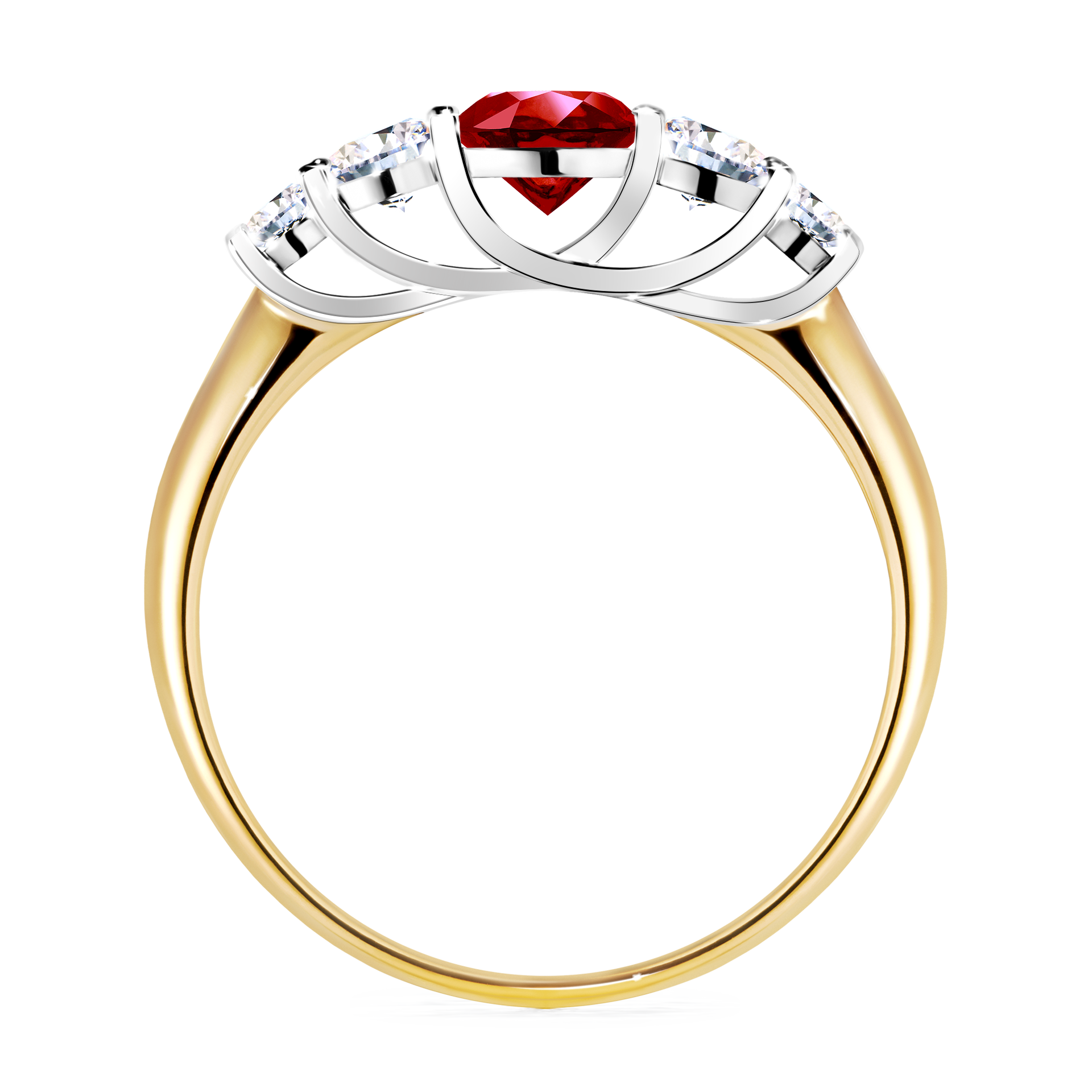 Pierścionek zaręczynowy My Darling z żółtego złota z rubinem 0,96CT