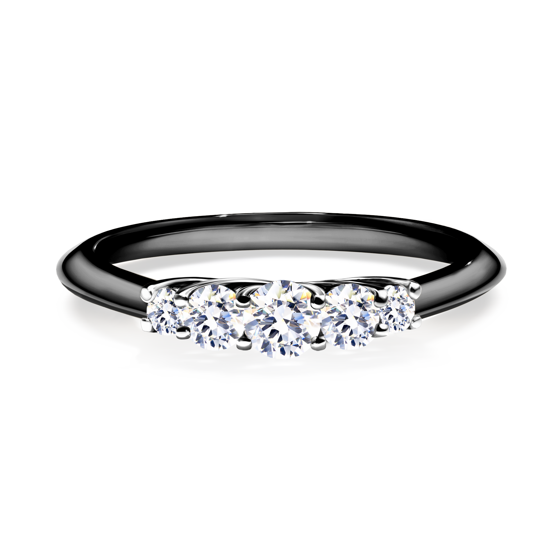 Pierścionek zaręczynowy My Darling z czarnego złota z szafirem białym 0,22CT