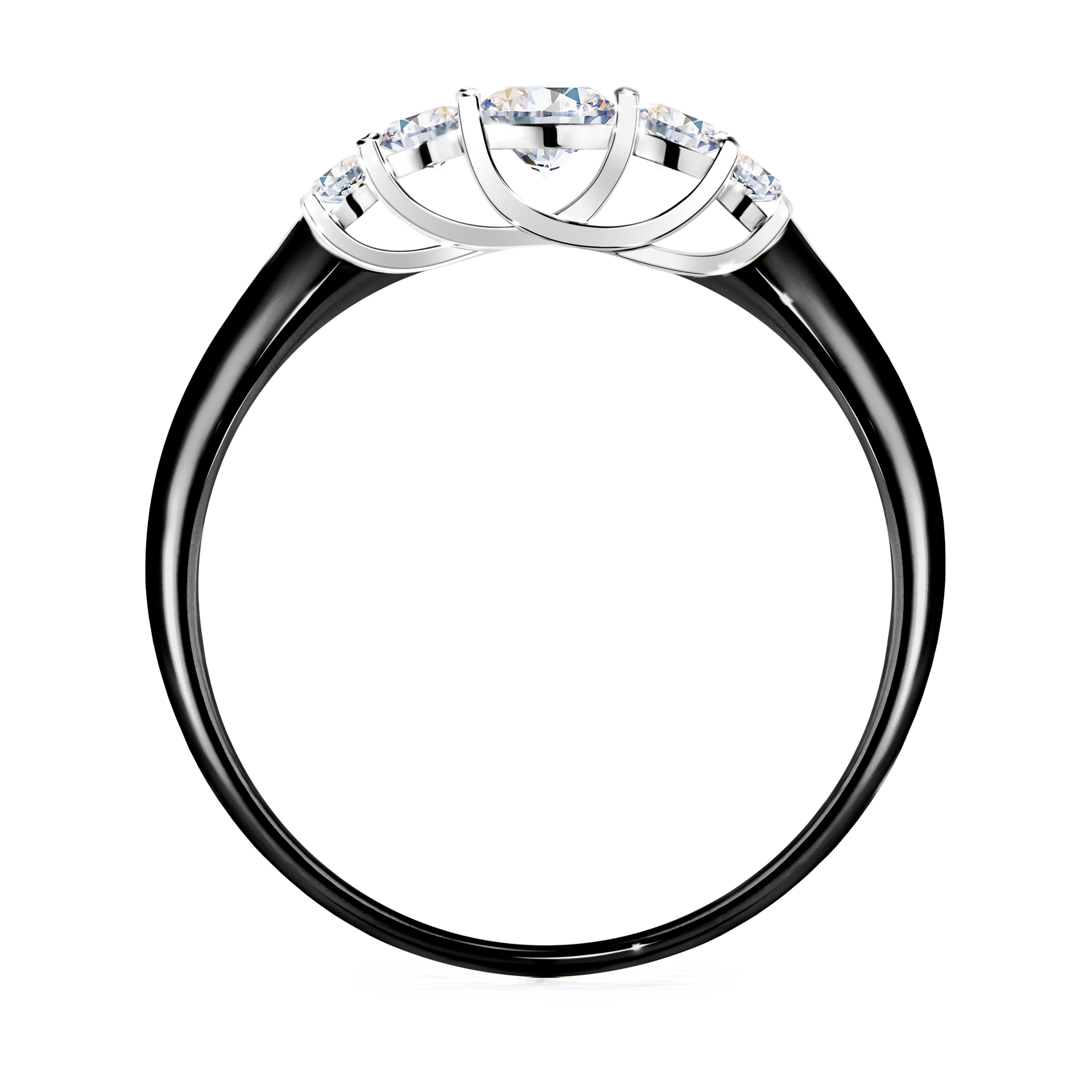 Pierścionek zaręczynowy My Darling z czarnego złota z szafirem białym 0,22CT