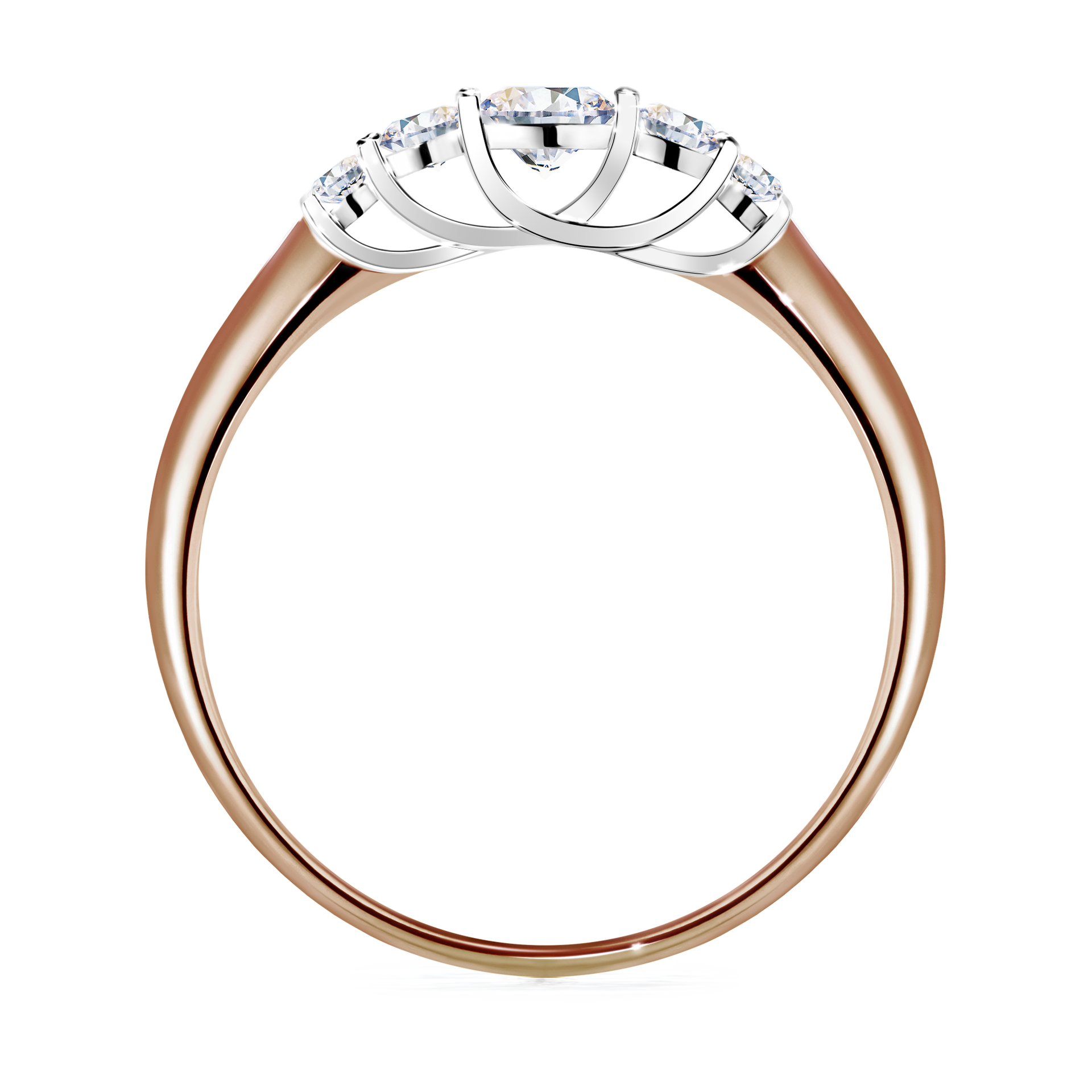 Pierścionek zaręczynowy My Darling z różowego złota z szafirem białym 0,22CT