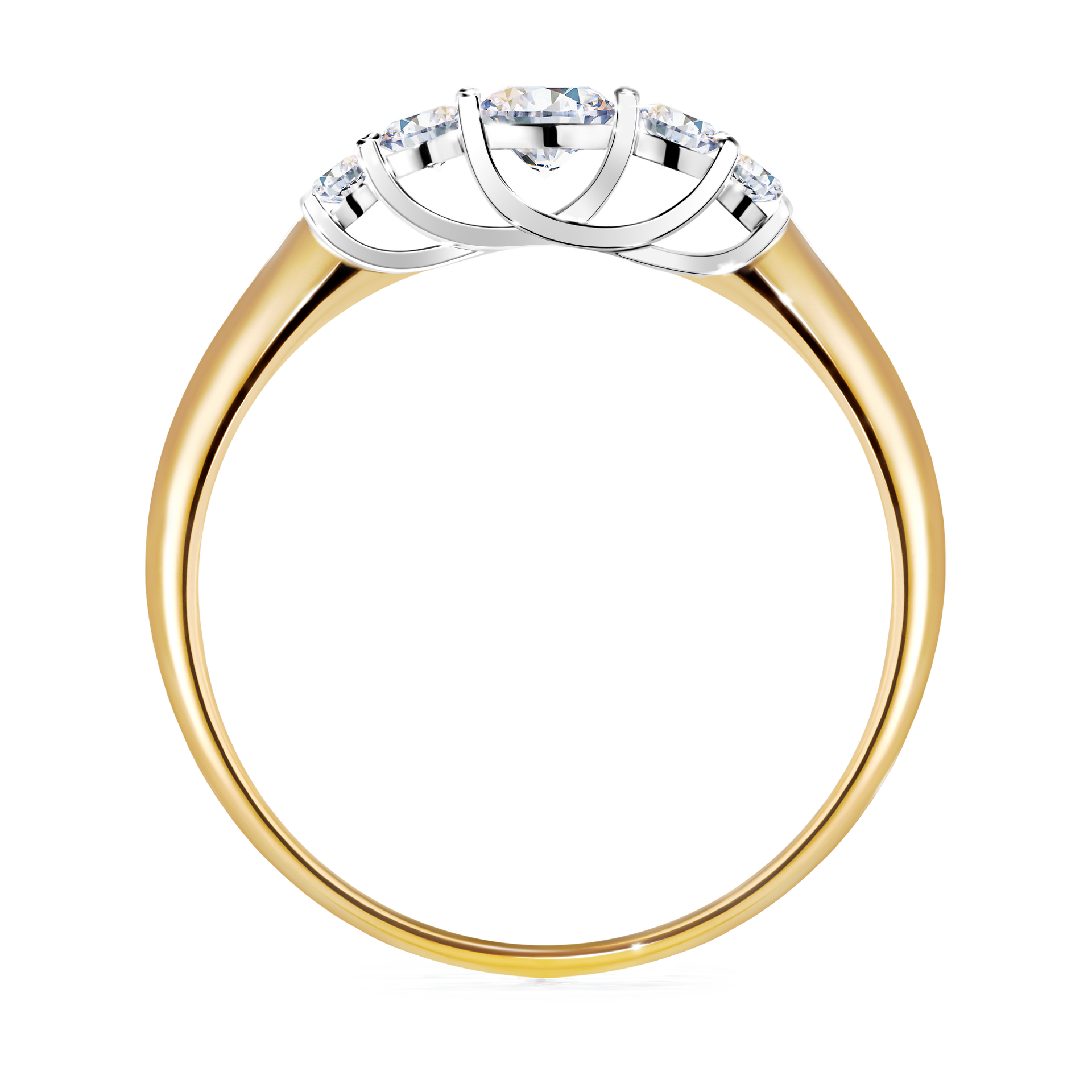 Pierścionek zaręczynowy My Darling z żółtego złota z szafirem białym 0,22CT