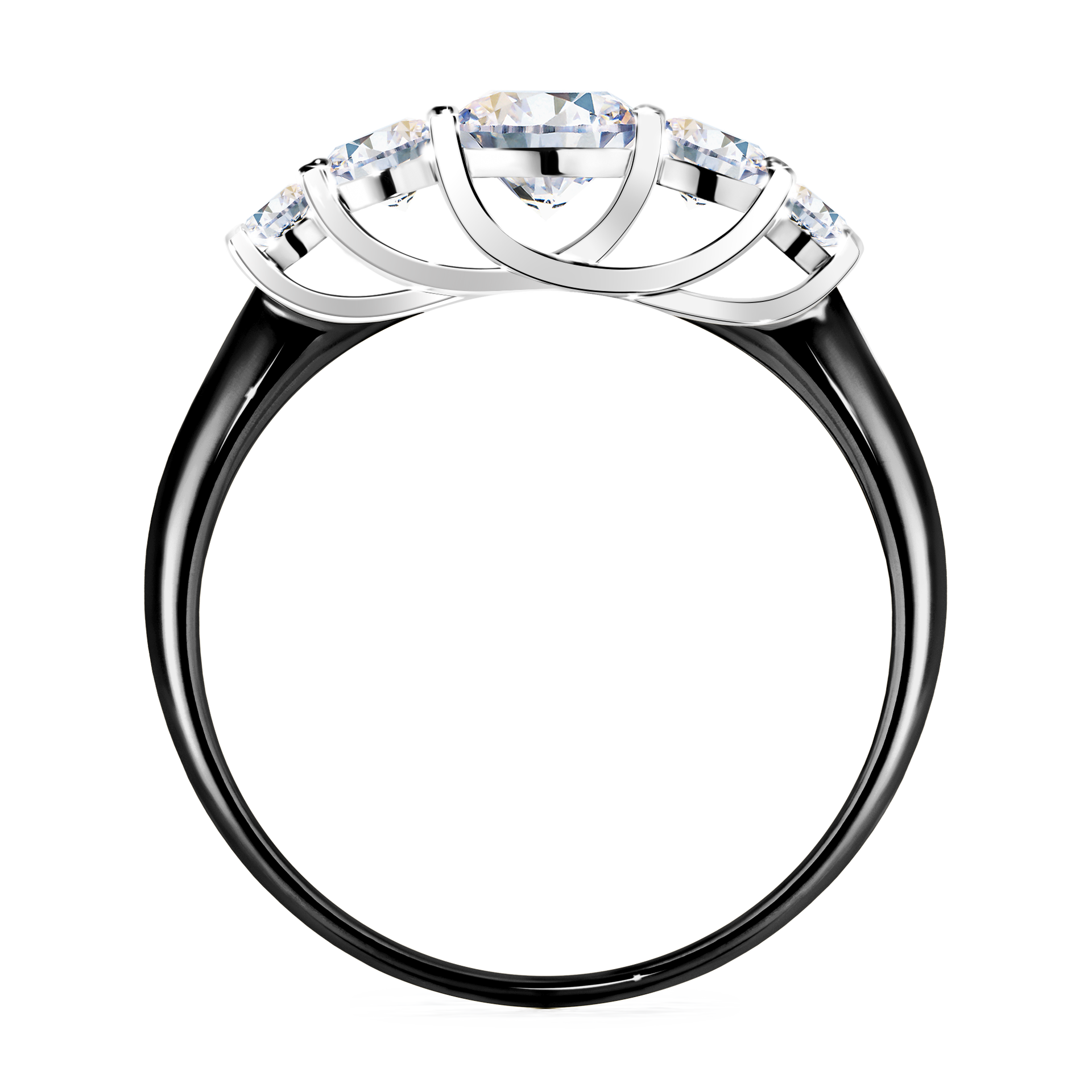 Pierścionek zaręczynowy My Darling z czarnego złota z szafirem białym 0,96CT