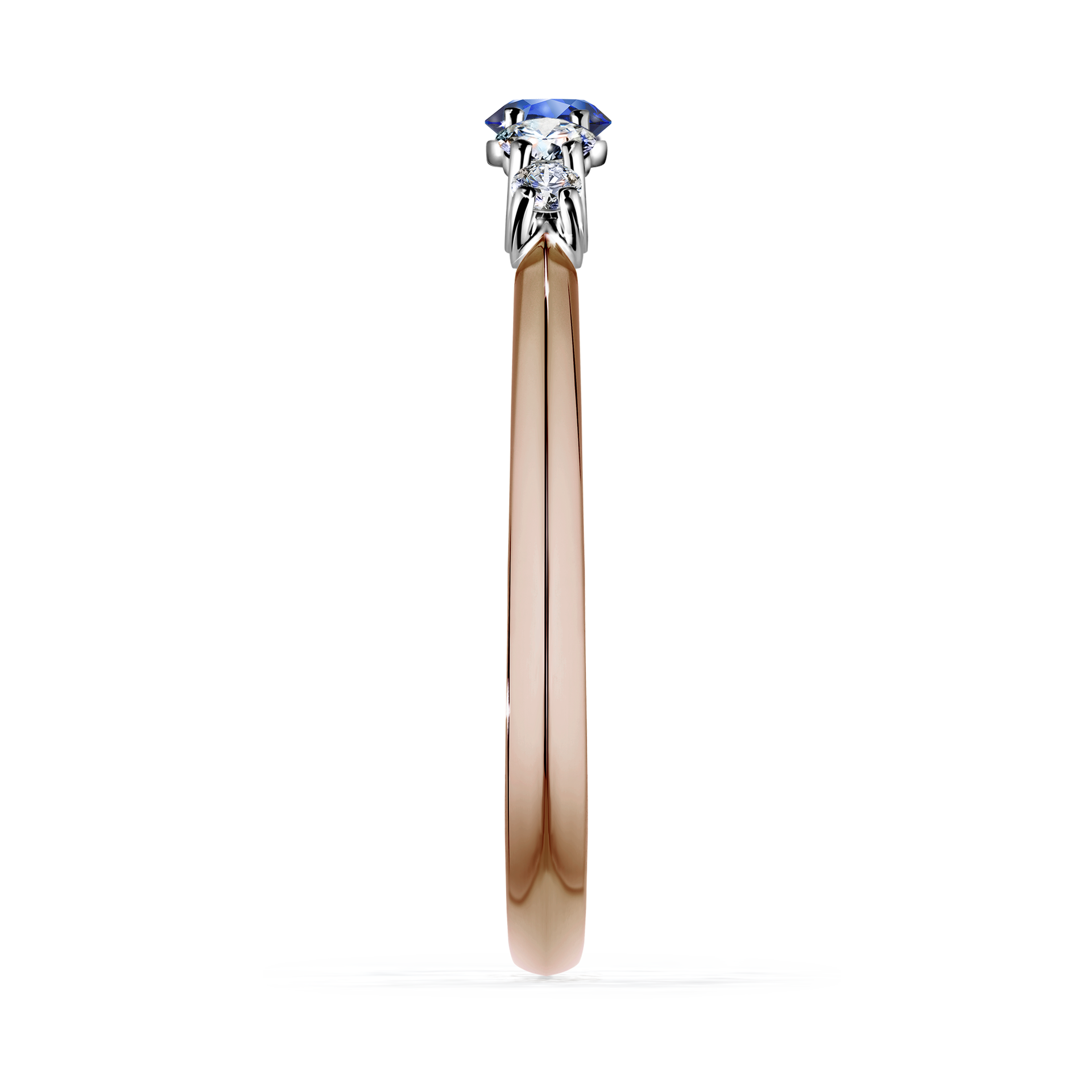 Pierścionek zaręczynowy My Darling z różowego złota z szafirem niebieskim 0,22CT