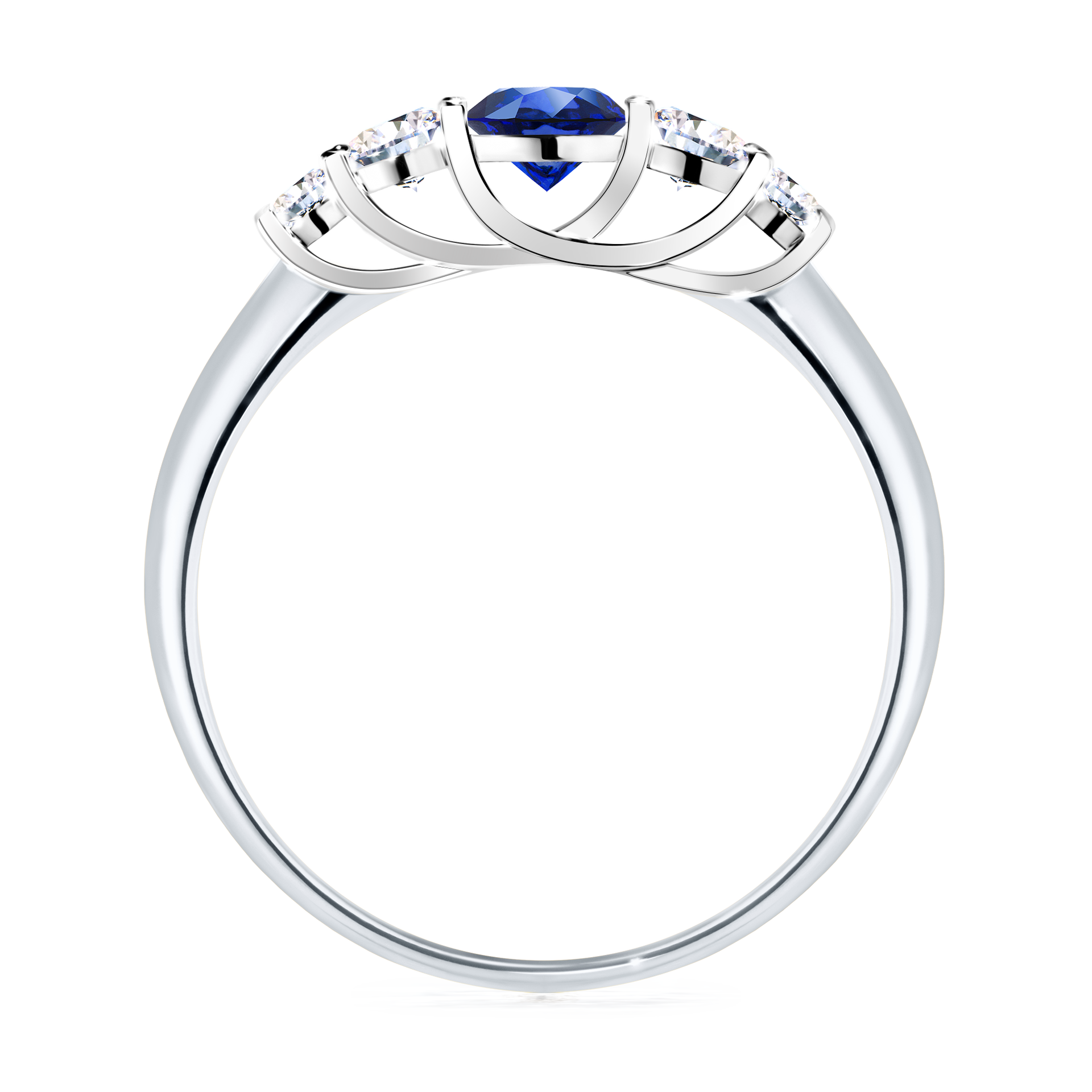 Pierścionek zaręczynowy My Darling z białego złota z szafirem niebieskim 0,53CT