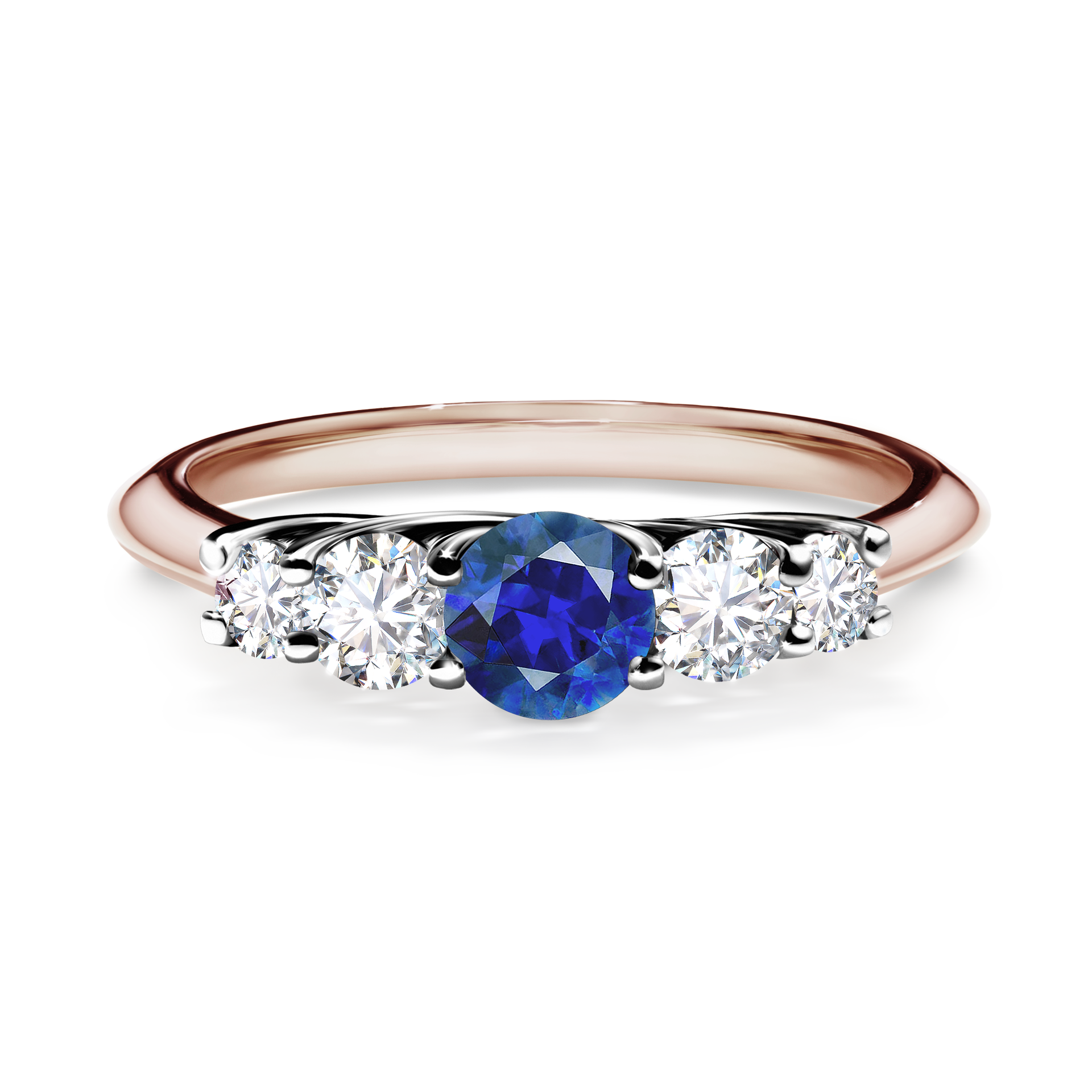 Pierścionek zaręczynowy My Darling z różowego złota z szafirem niebieskim 0,53CT