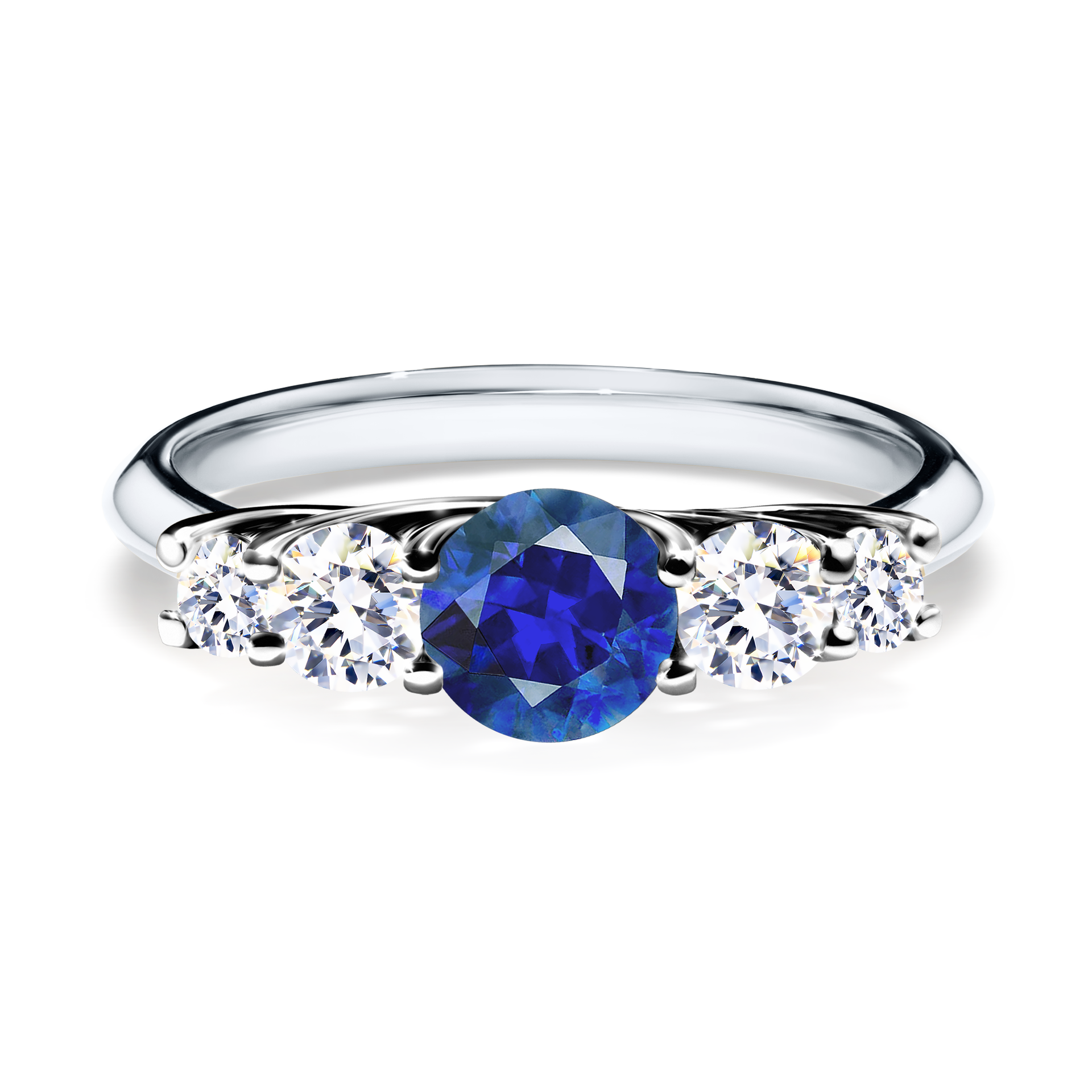 Pierścionek zaręczynowy My Darling z białego złota z szafirem niebieskim 0,96CT