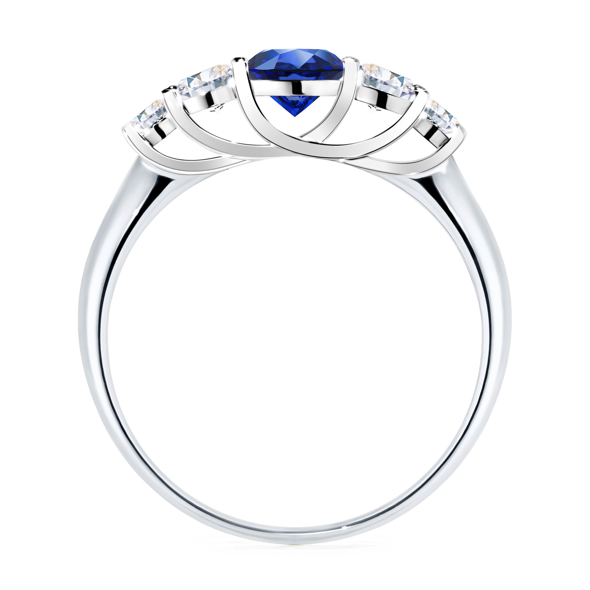 Pierścionek zaręczynowy My Darling z białego złota z szafirem niebieskim 0,96CT