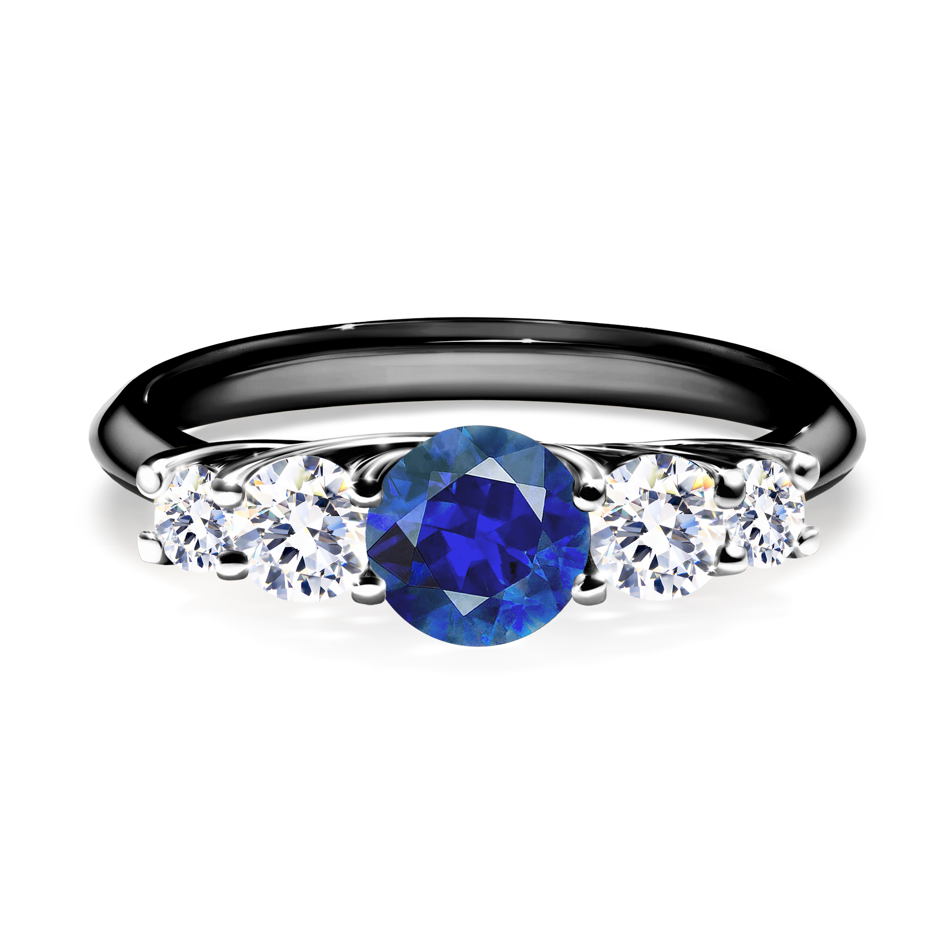 Pierścionek zaręczynowy My Darling z czarnego złota z szafirem niebieskim 0,96CT