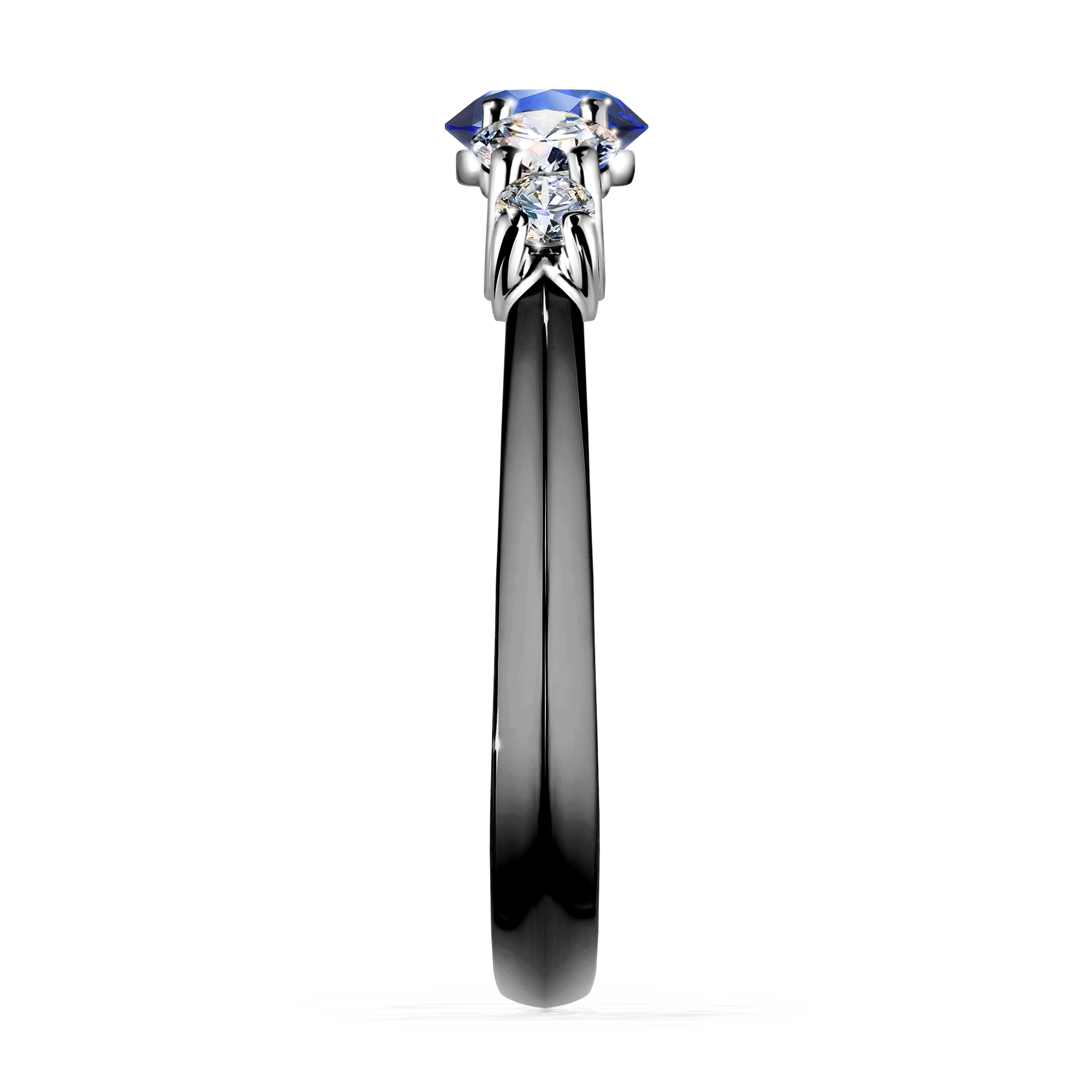 Pierścionek zaręczynowy My Darling z czarnego złota z szafirem niebieskim 0,96CT