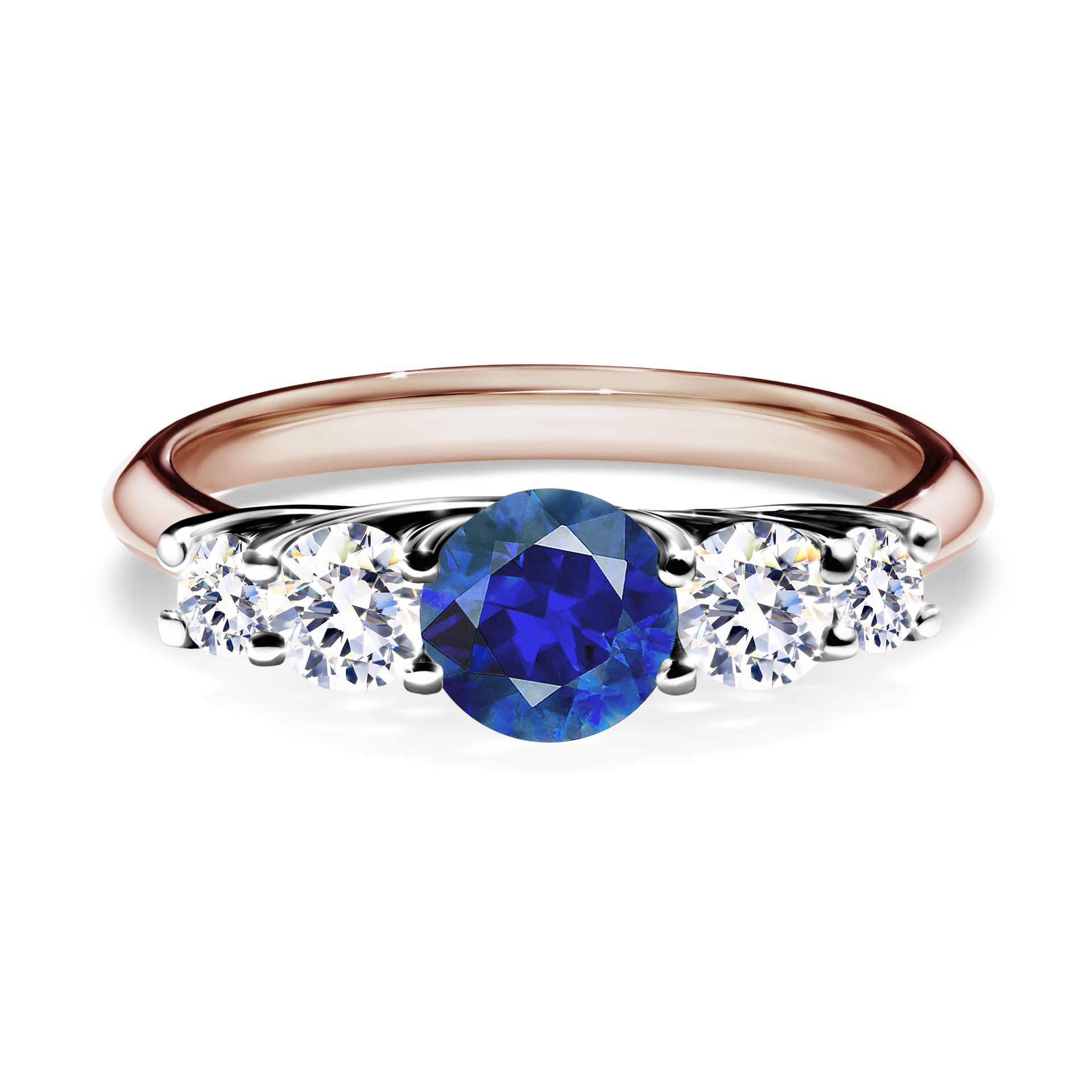 Pierścionek zaręczynowy My Darling z różowego złota z szafirem niebieskim 0,96CT