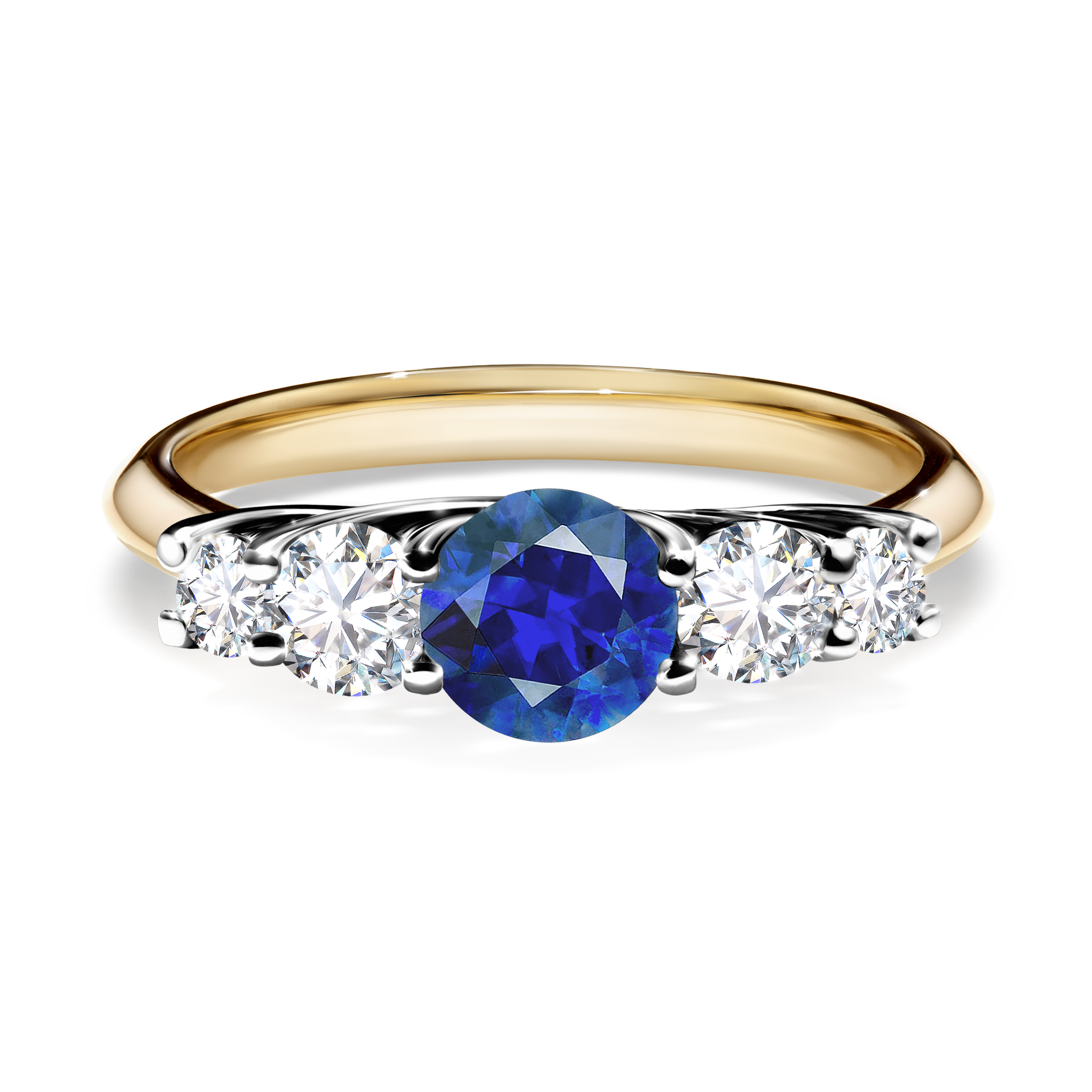 Pierścionek zaręczynowy My Darling z żółtego złota z szafirem niebieskim 0,96CT