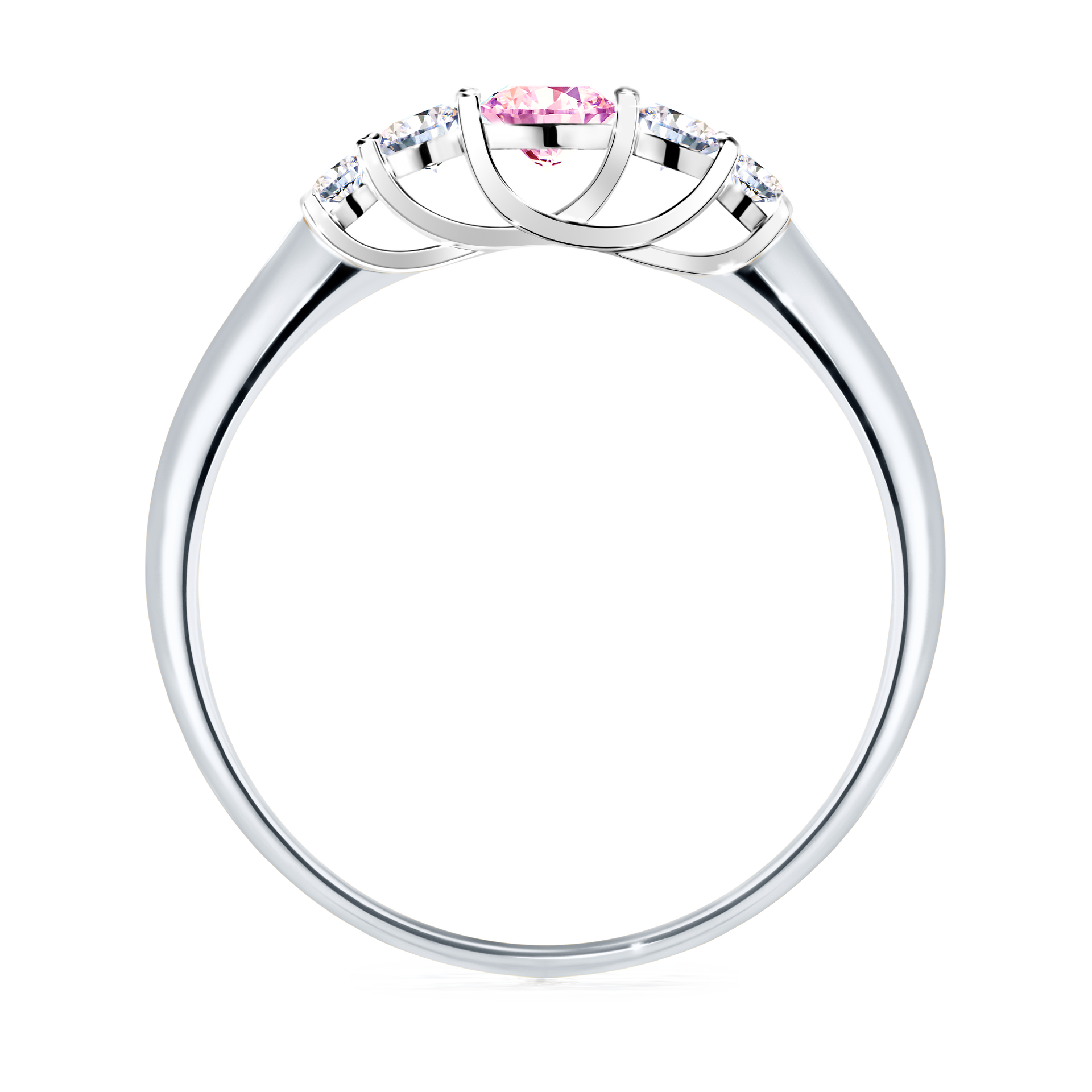 Pierścionek zaręczynowy My Darling z białego złota z szafirem różowym 0,22CT