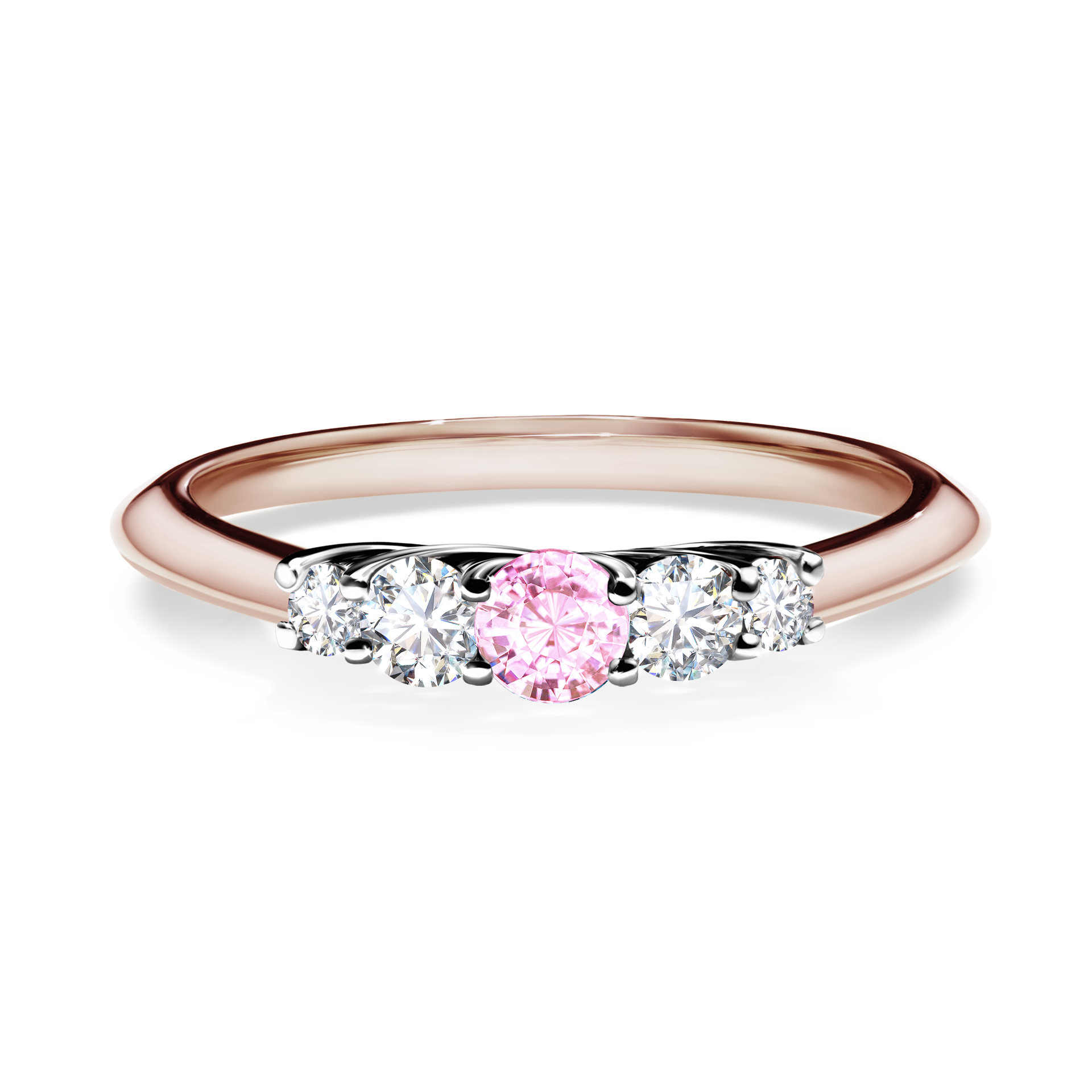 Pierścionek zaręczynowy My Darling z różowego złota z szafirem różowym 0,22CT