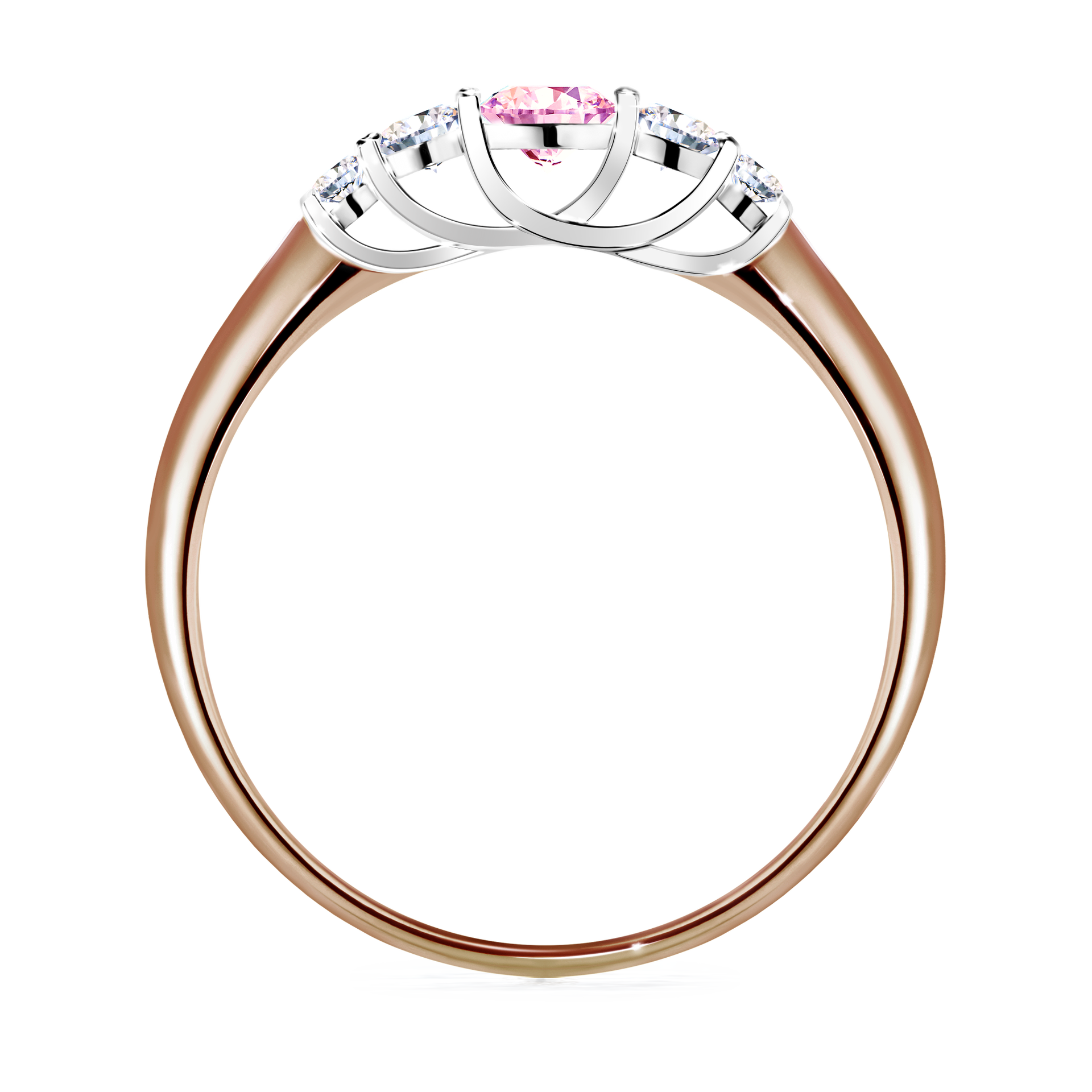 Pierścionek zaręczynowy My Darling z różowego złota z szafirem różowym 0,22CT