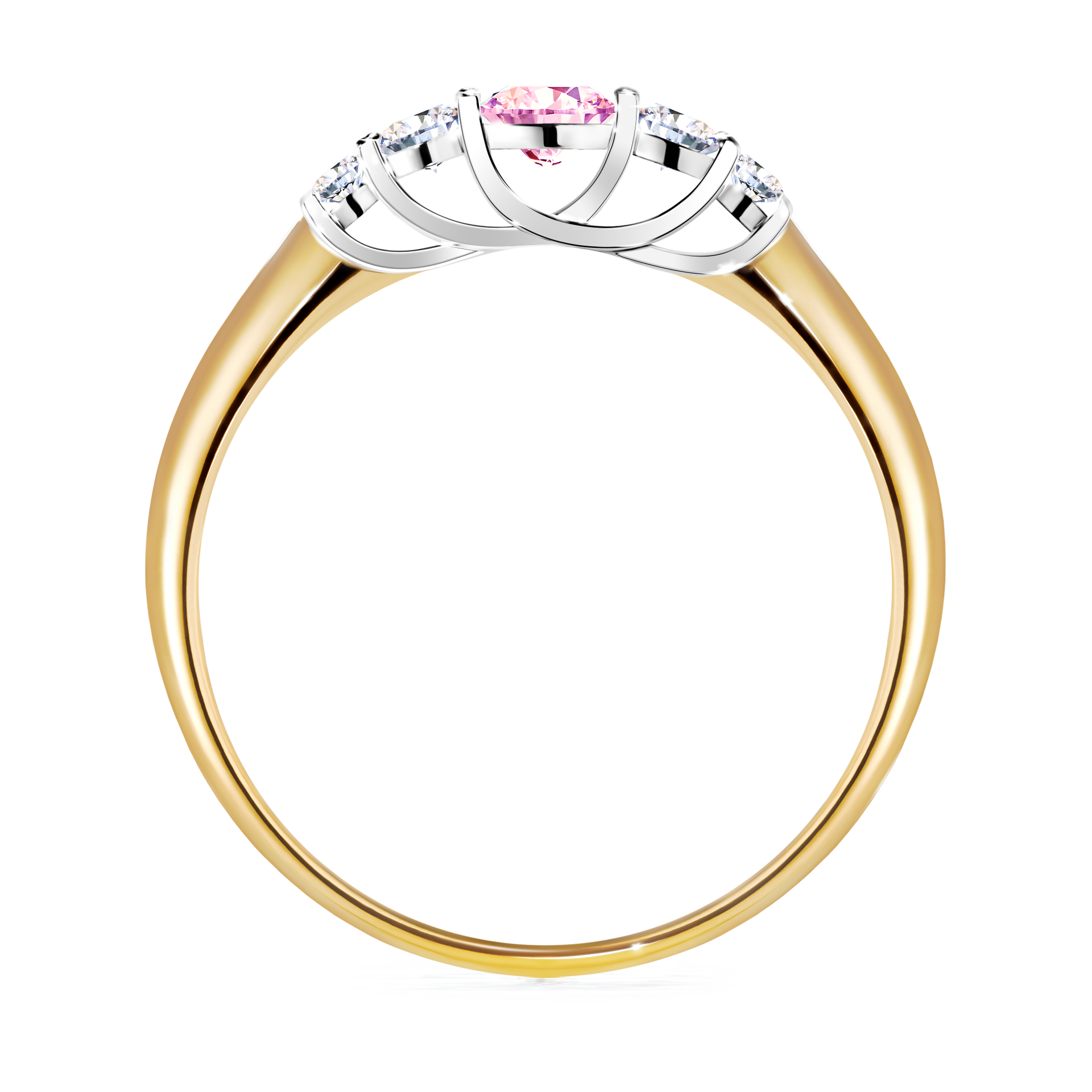 Pierścionek zaręczynowy My Darling z żółtego złota z szafirem różowym 0,22CT