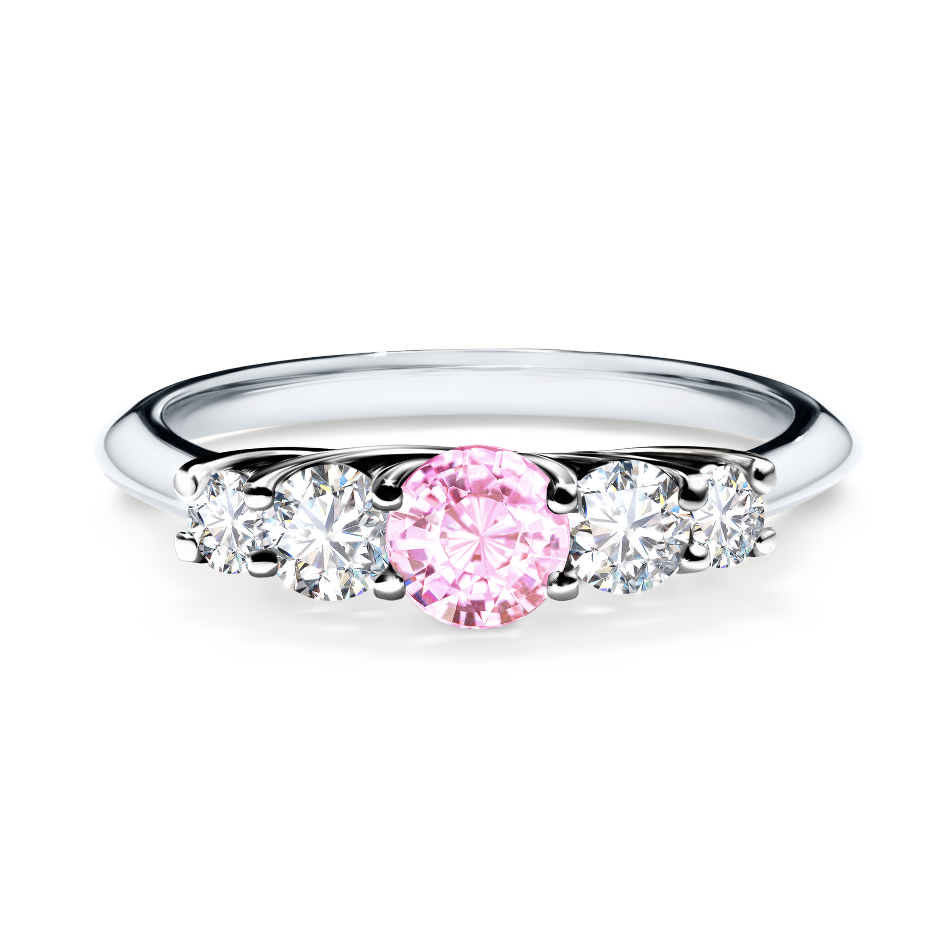 Pierścionek zaręczynowy My Darling z białego złota z szafirem różowym 0,53CT