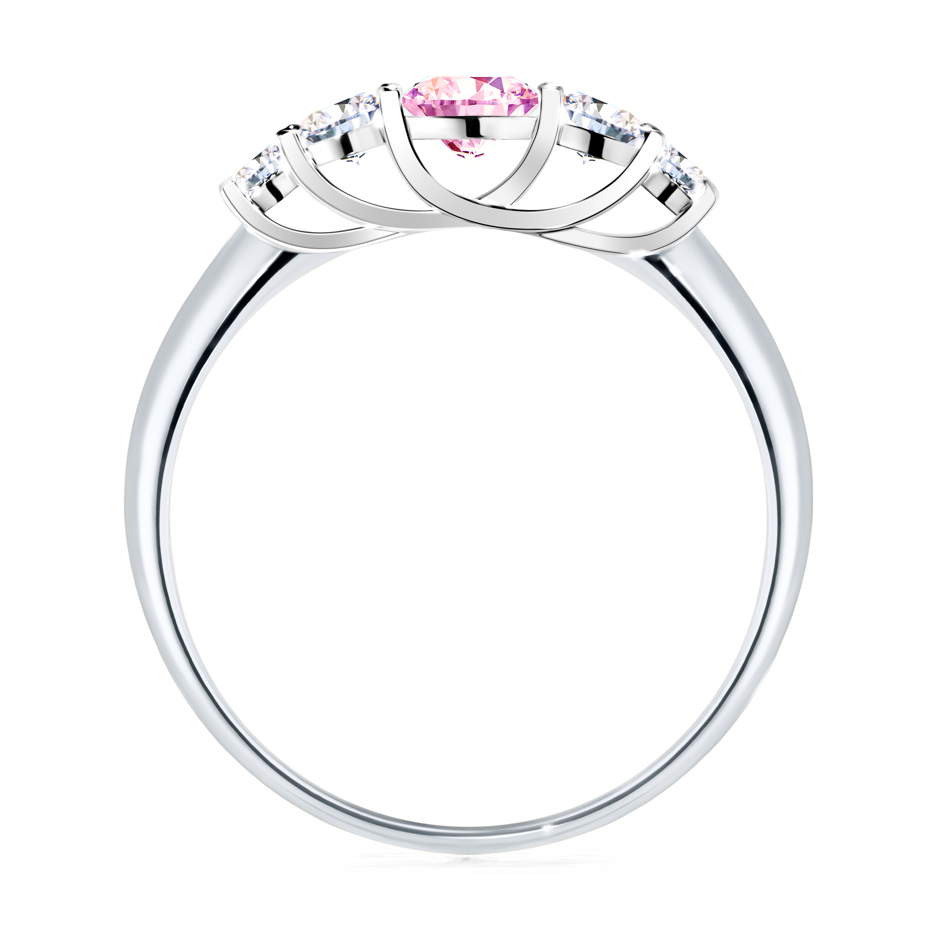 Pierścionek zaręczynowy My Darling z białego złota z szafirem różowym 0,53CT