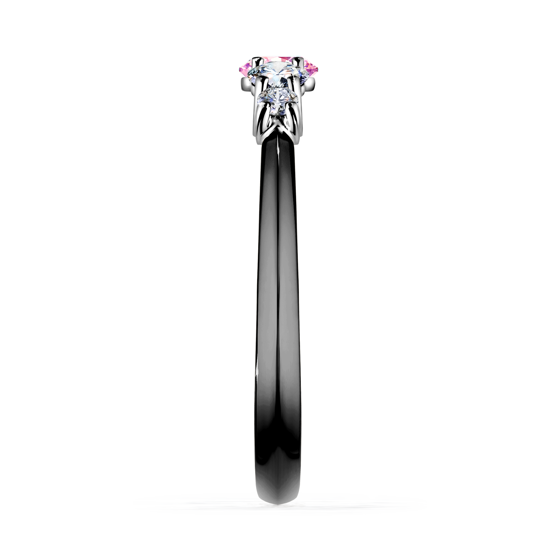 Pierścionek zaręczynowy My Darling z czarnego złota z szafirem różowym 0,53CT