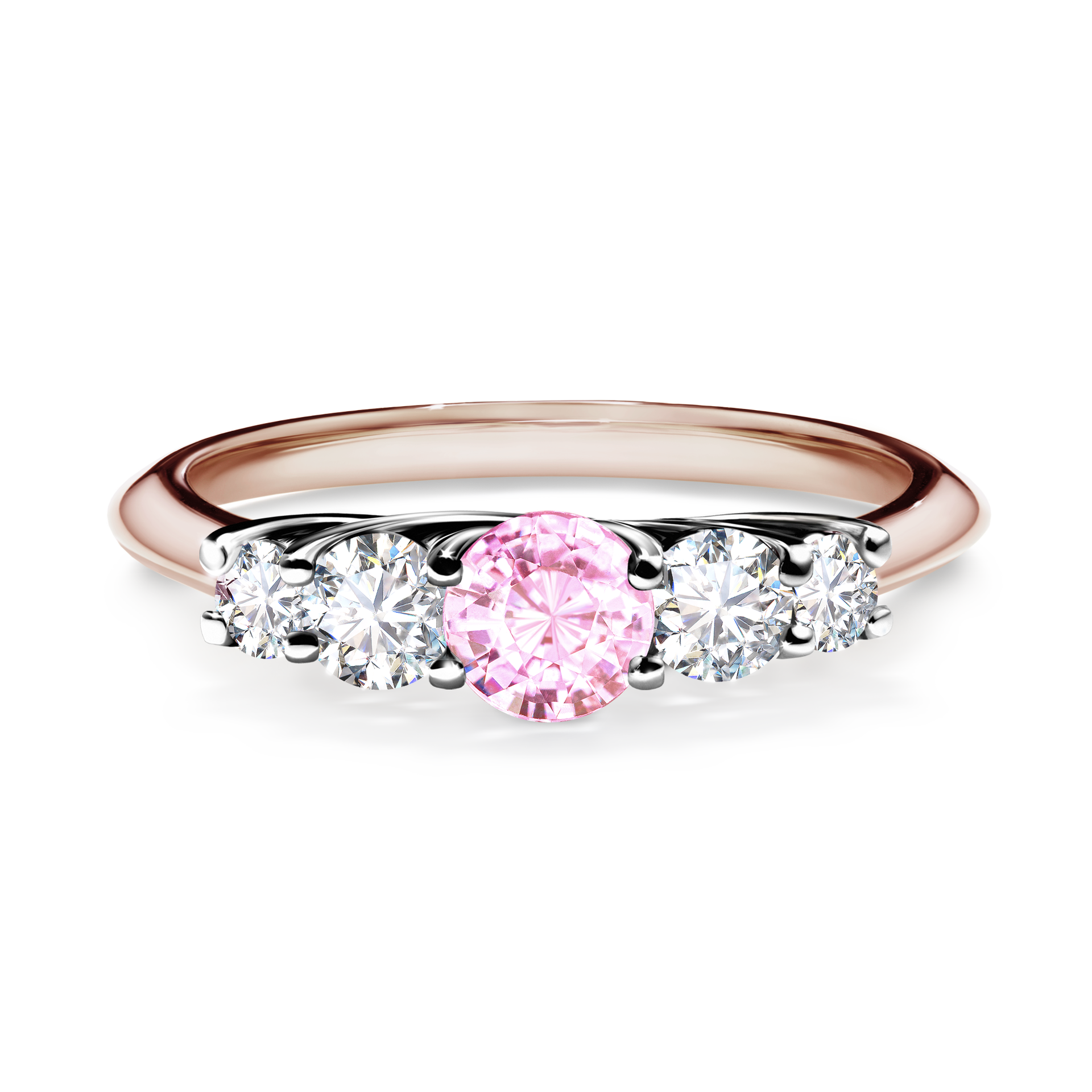Pierścionek zaręczynowy My Darling z różowego złota z szafirem różowym 0,53CT