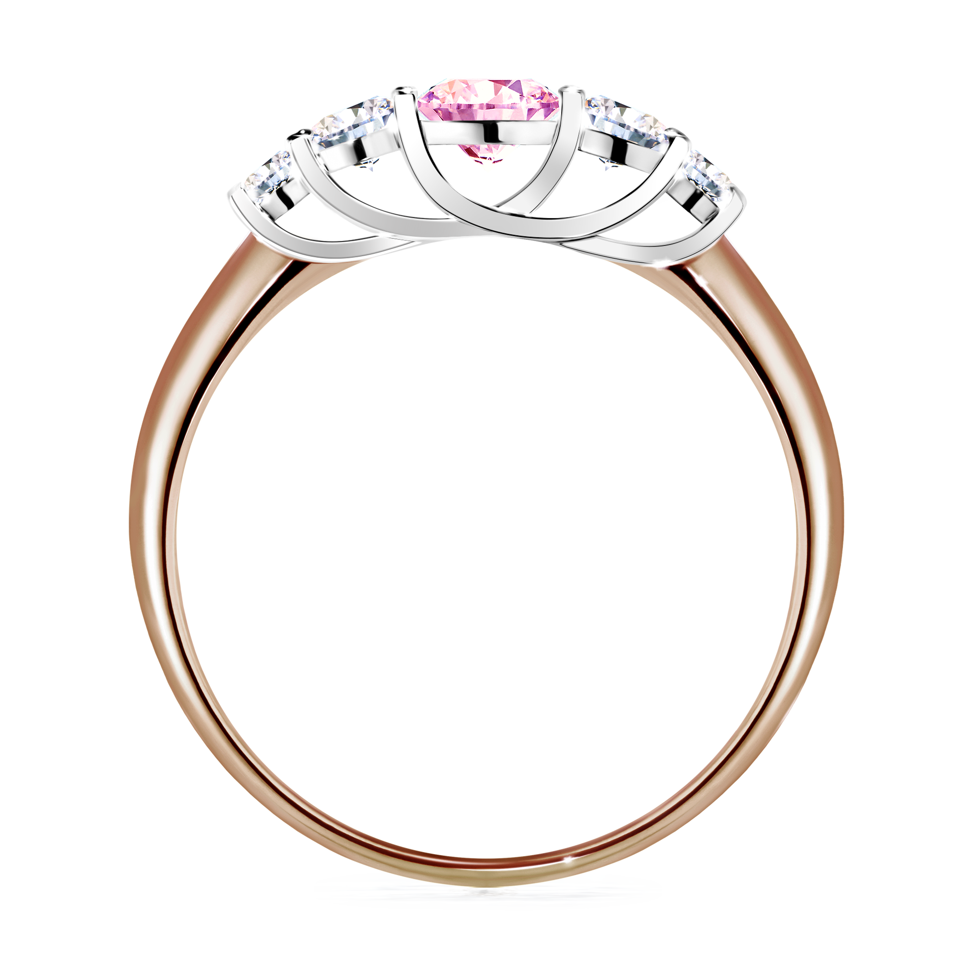 Pierścionek zaręczynowy My Darling z różowego złota z szafirem różowym 0,53CT