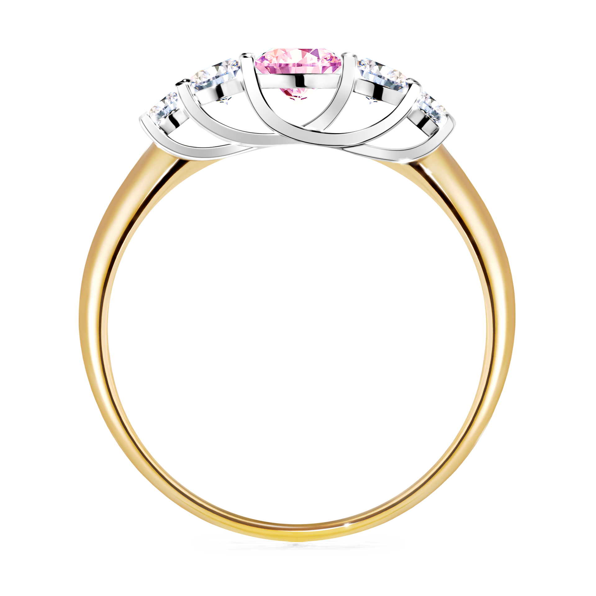 Pierścionek zaręczynowy My Darling z żółtego złota z szafirem różowym 0,53CT
