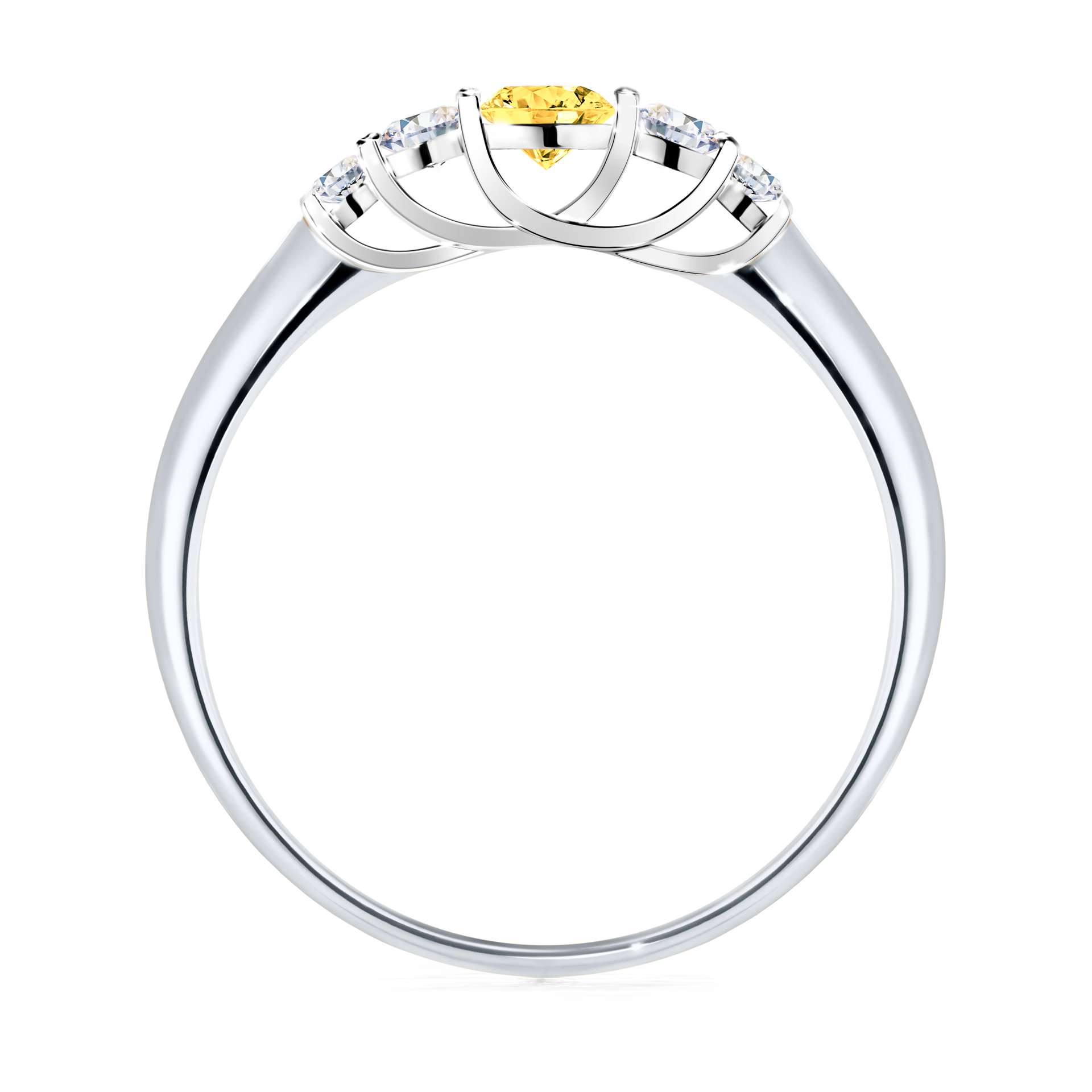 Pierścionek zaręczynowy My Darling z białego złota z szafirem żółtym 0,22CT