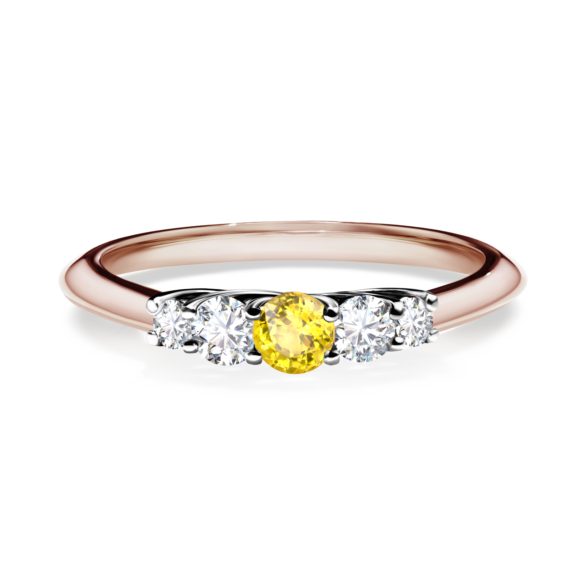 Pierścionek zaręczynowy My Darling z różowego złota z szafirem żółtym 0,22CT