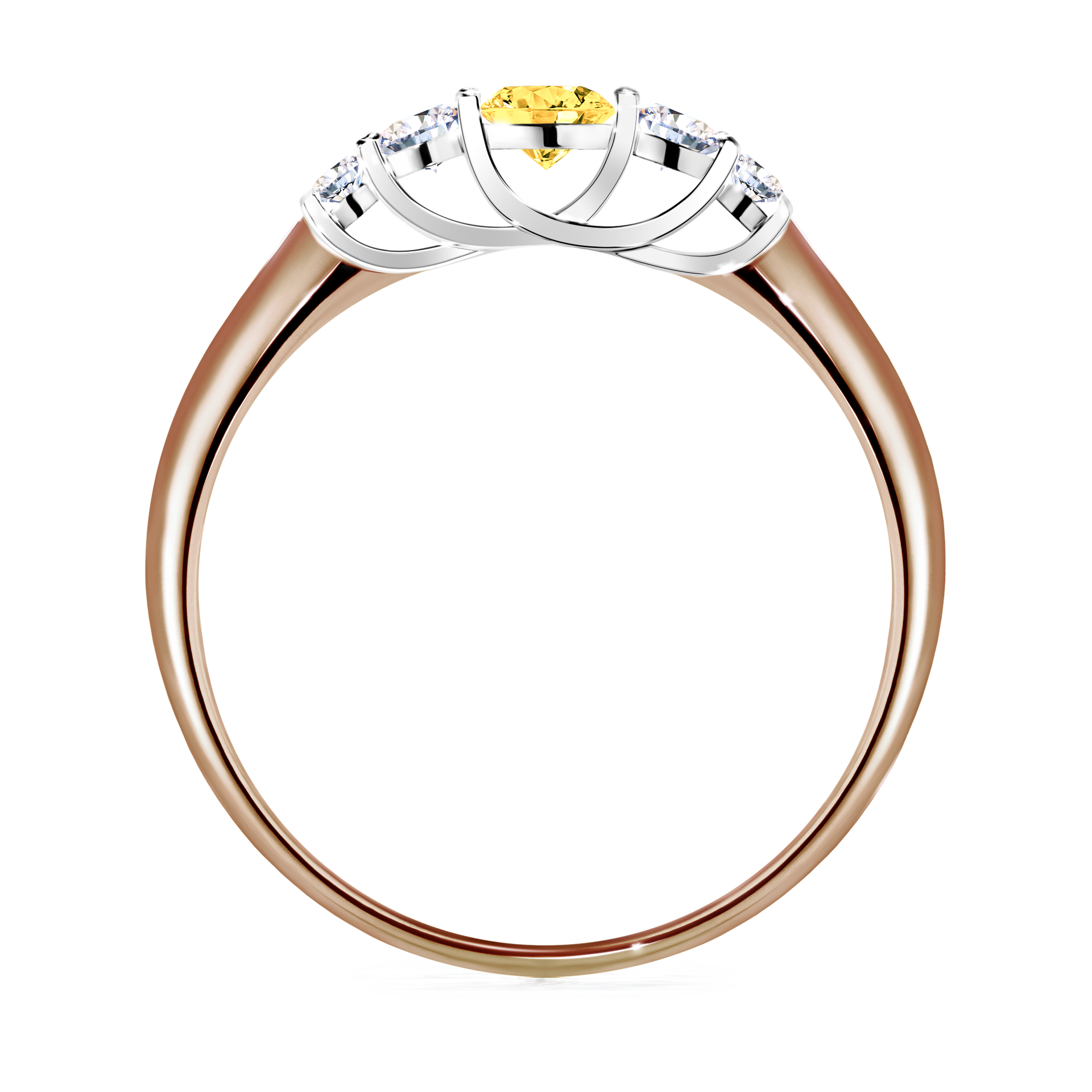 Pierścionek zaręczynowy My Darling z różowego złota z szafirem żółtym 0,22CT