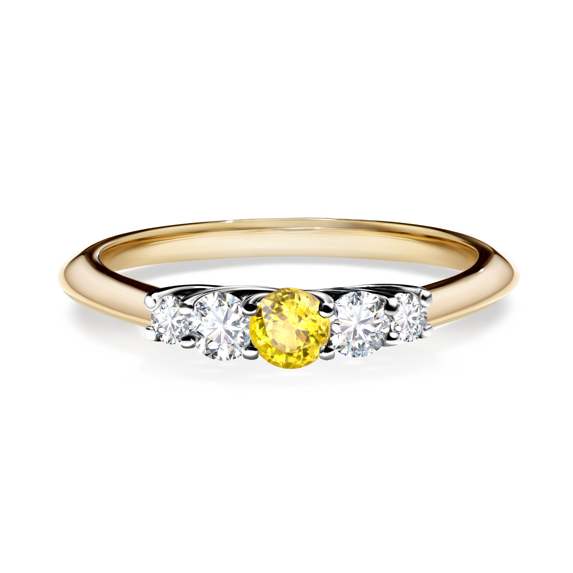 Pierścionek zaręczynowy My Darling z żółtego złota z szafirem żółtym 0,22CT
