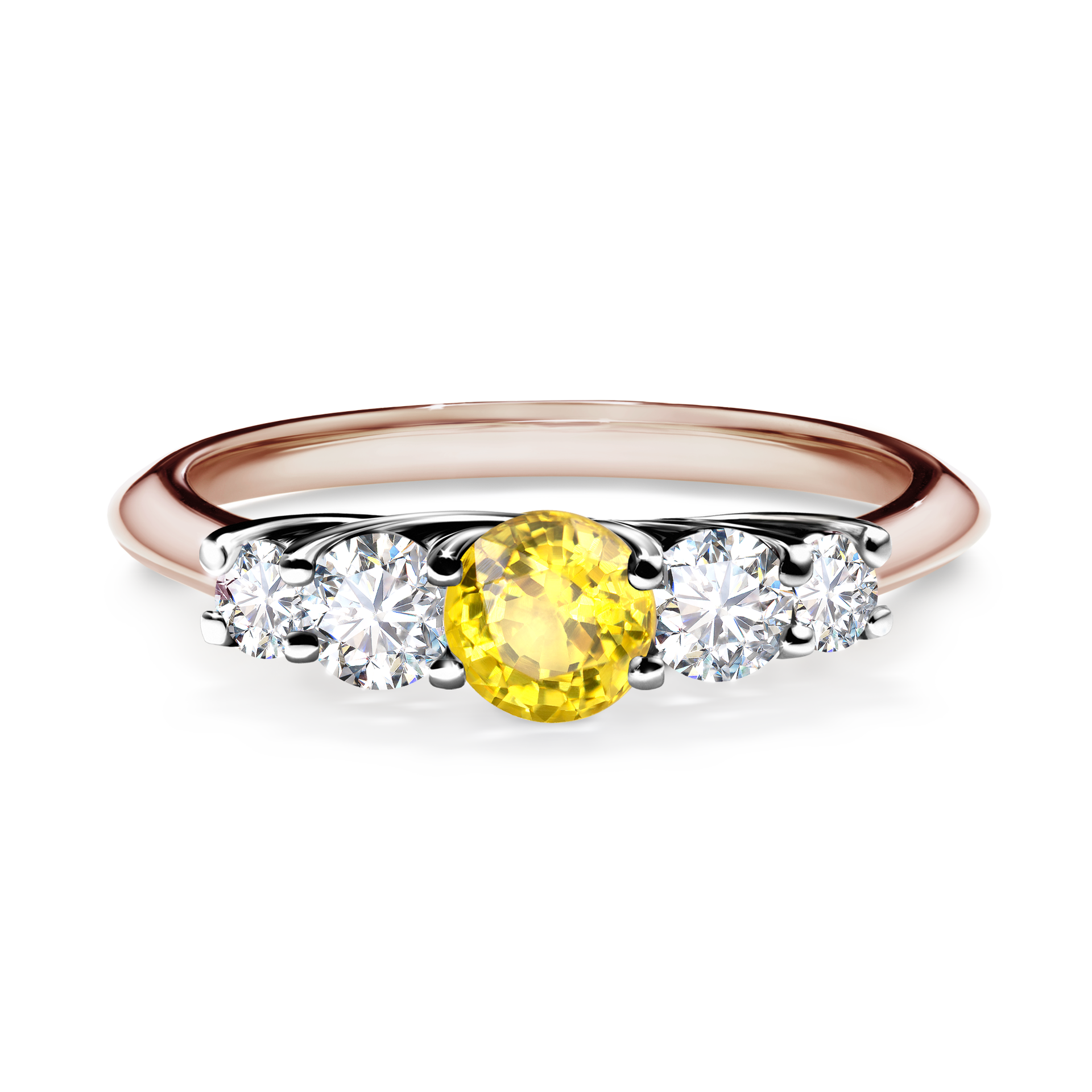 Pierścionek zaręczynowy My Darling z różowego złota z szafirem żółtym 0,53CT