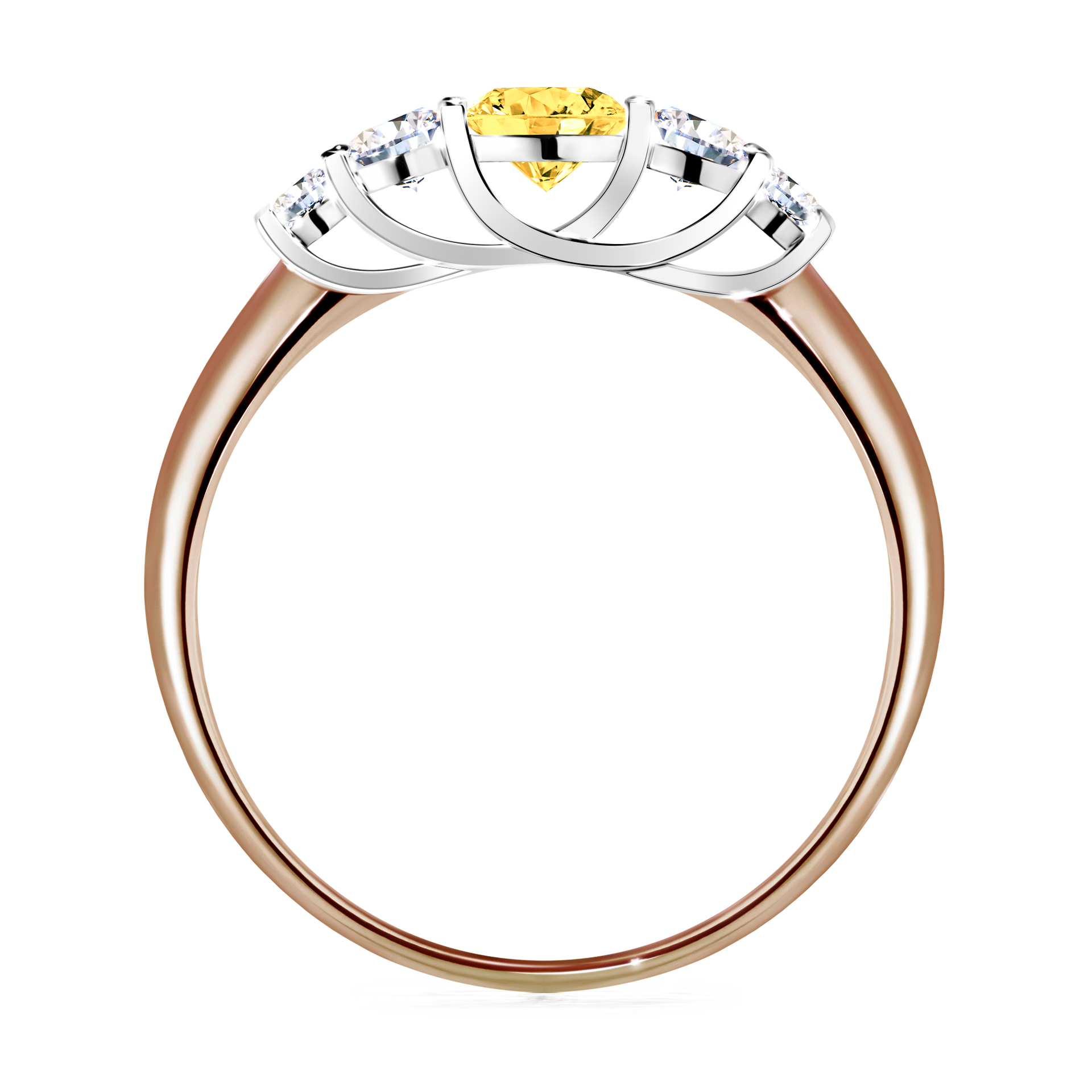 Pierścionek zaręczynowy My Darling z różowego złota z szafirem żółtym 0,53CT