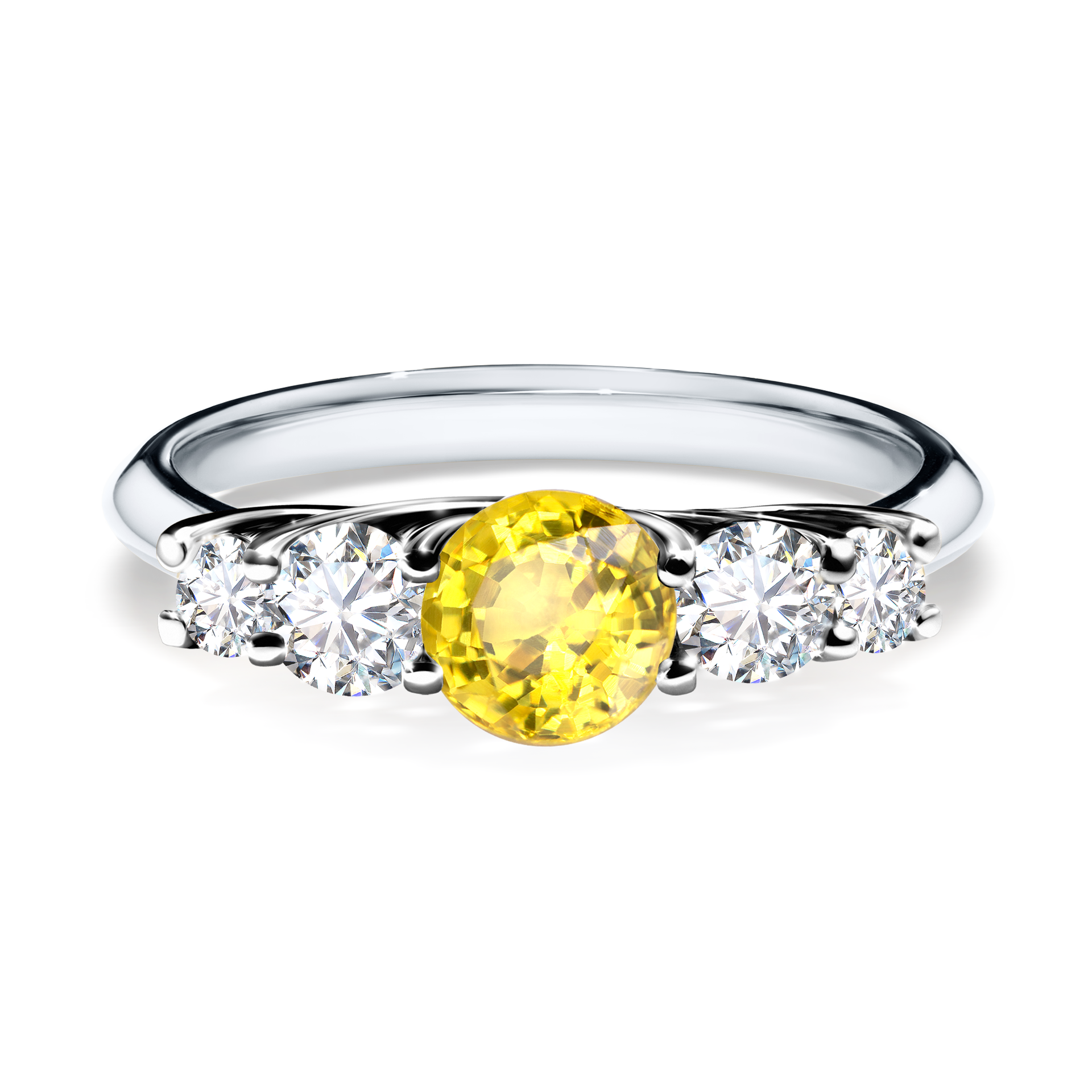Pierścionek zaręczynowy My Darling z białego złota z szafirem żółtym 0,96CT