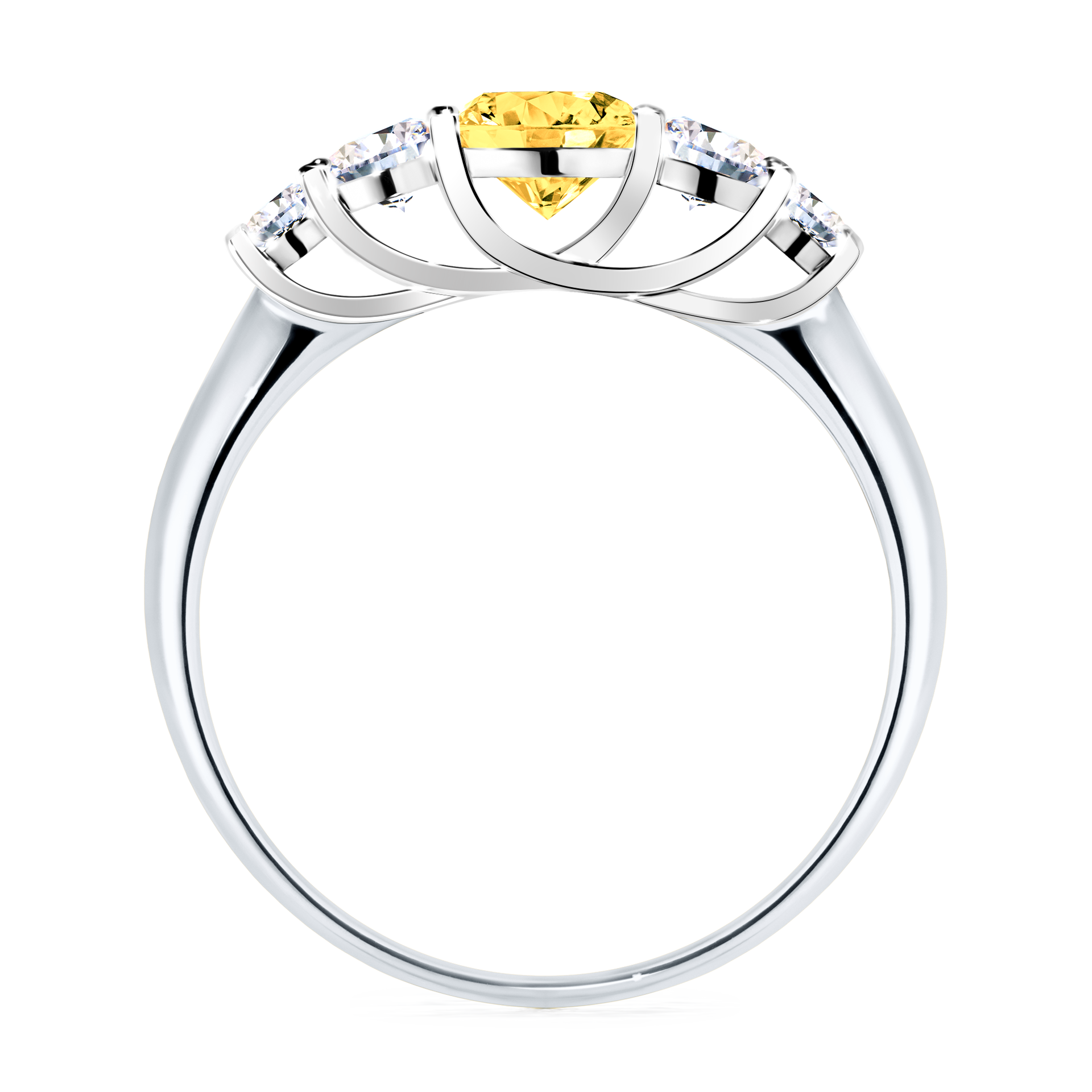 Pierścionek zaręczynowy My Darling z białego złota z szafirem żółtym 0,96CT