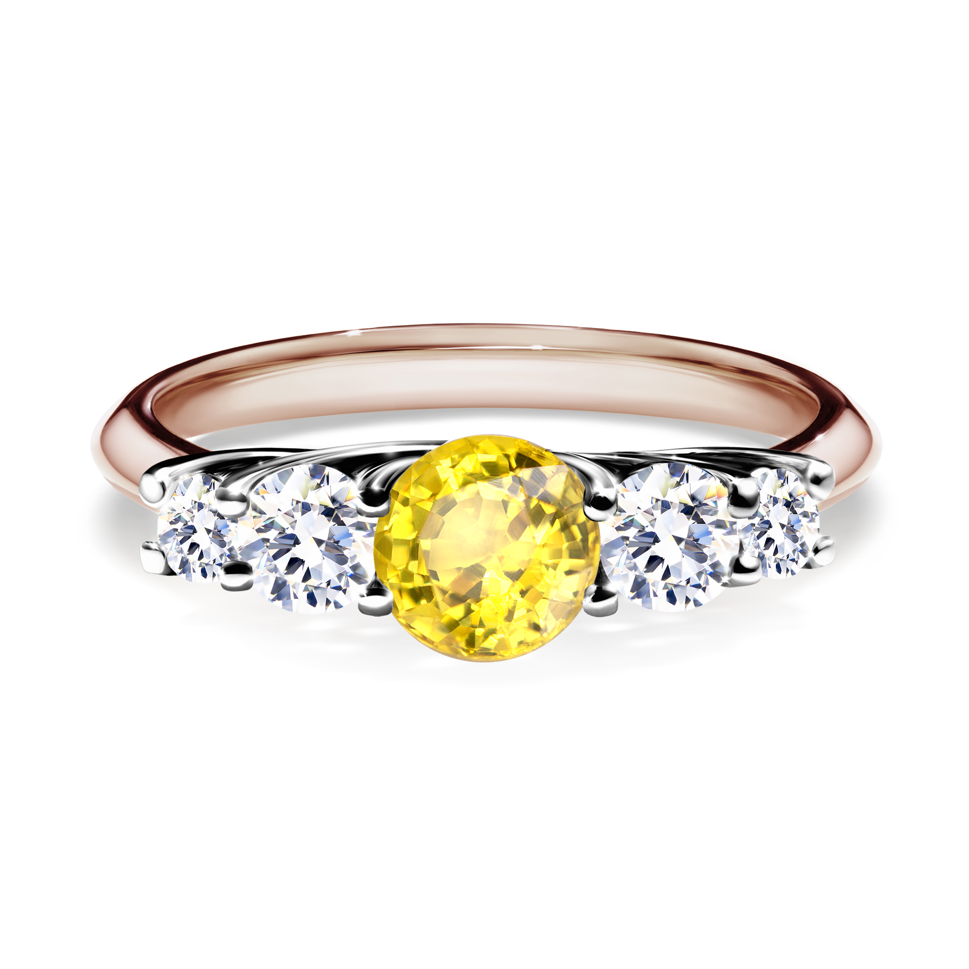 Pierścionek zaręczynowy My Darling z różowego złota z szafirem żółtym 0,96CT