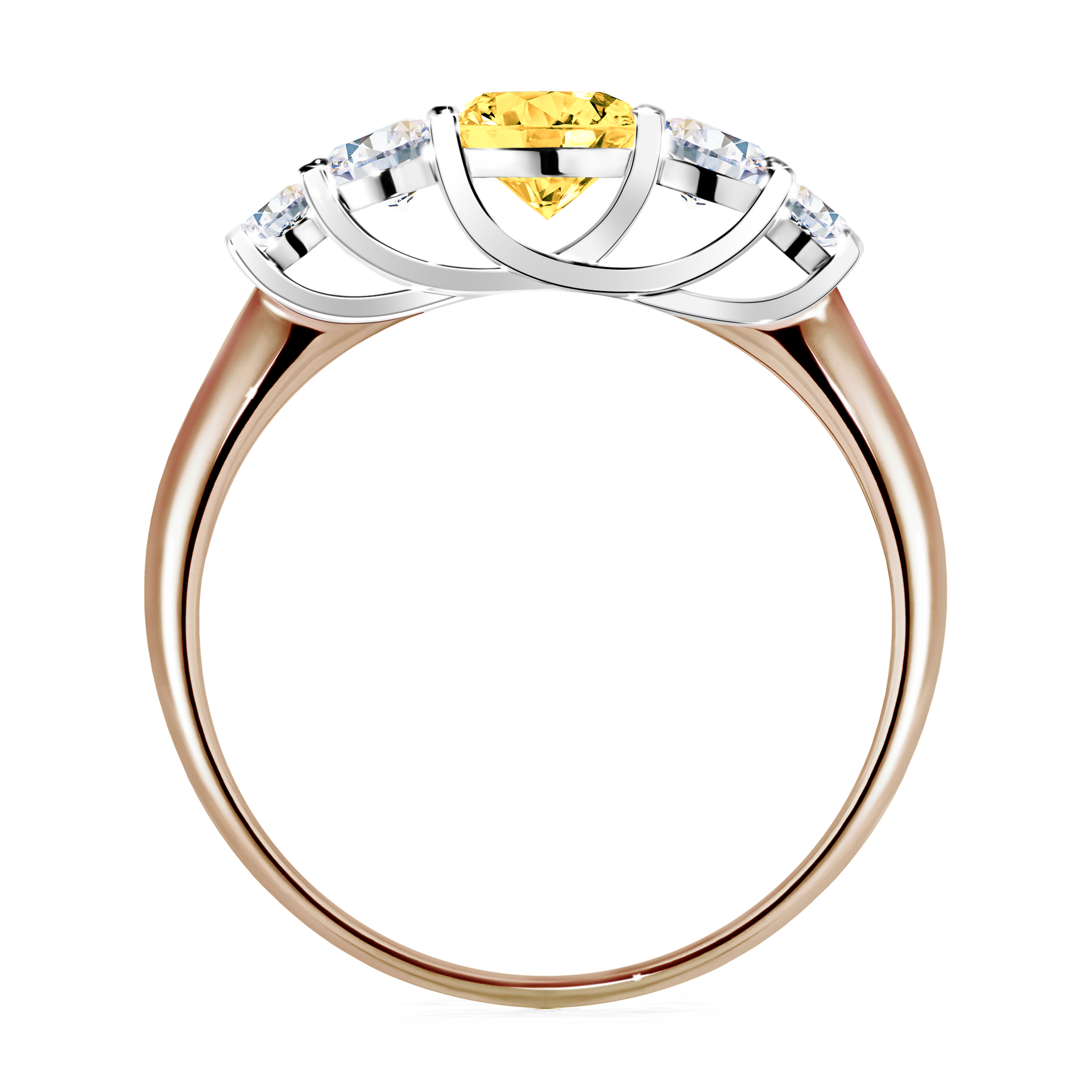 Pierścionek zaręczynowy My Darling z różowego złota z szafirem żółtym 0,96CT