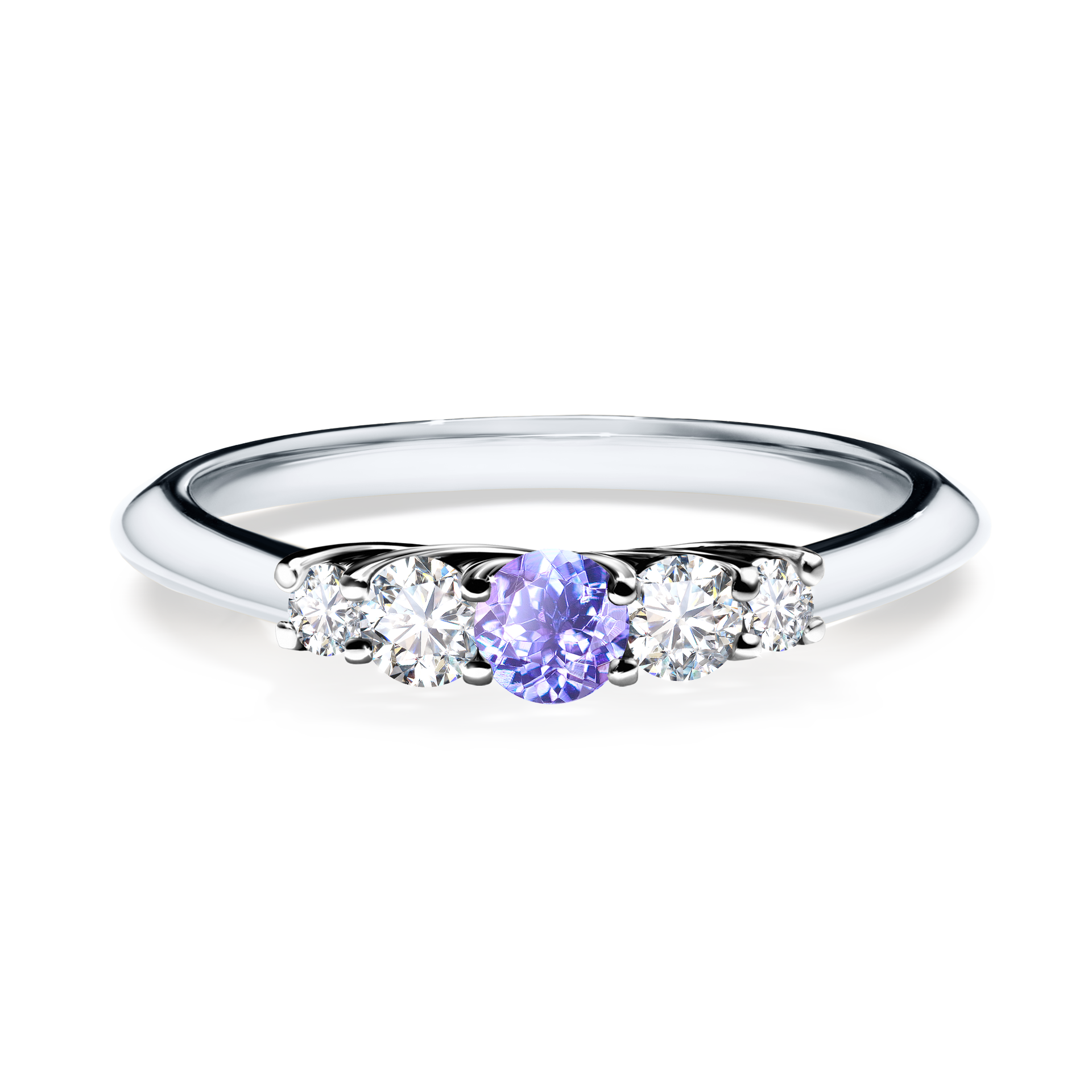 Pierścionek zaręczynowy My Darling z białego złota z tanzanitem 0,22CT