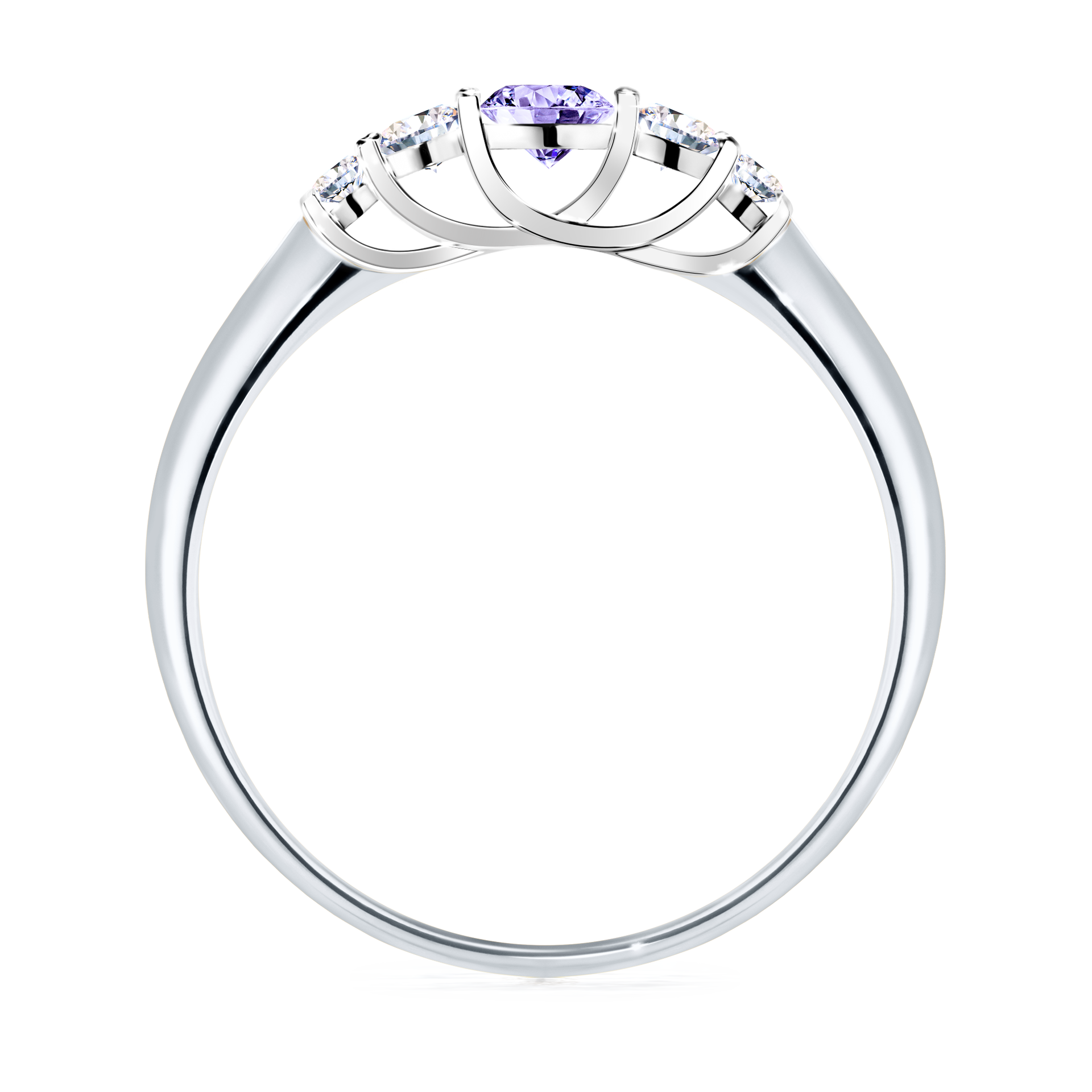 Pierścionek zaręczynowy My Darling z białego złota z tanzanitem 0,22CT