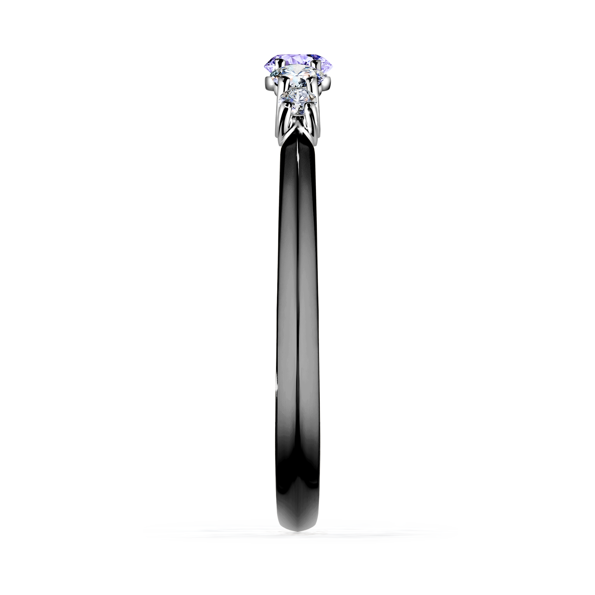Pierścionek zaręczynowy My Darling z czarnego złota z tanzanitem 0,22CT