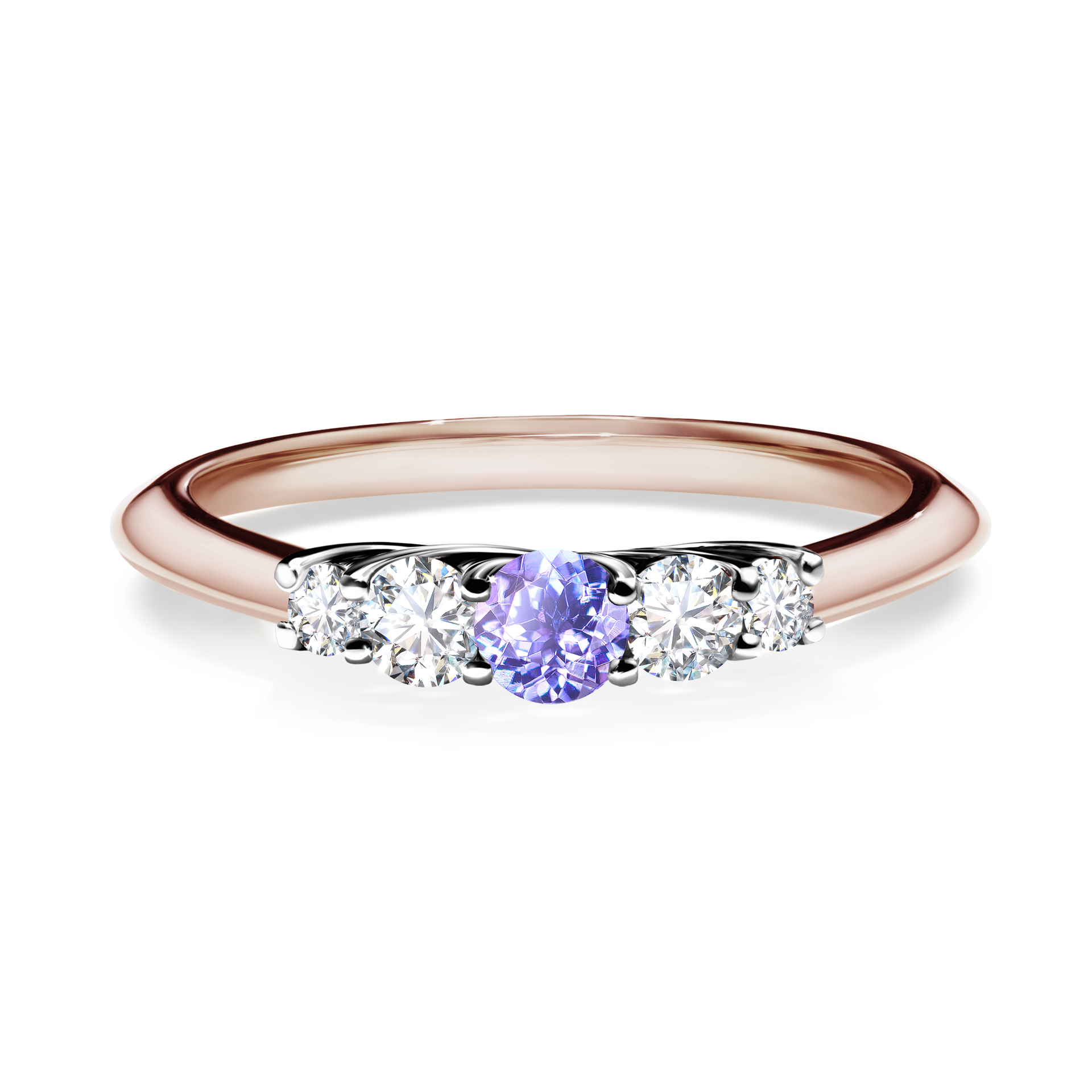 Pierścionek zaręczynowy My Darling z różowego złota z tanzanitem 0,22CT