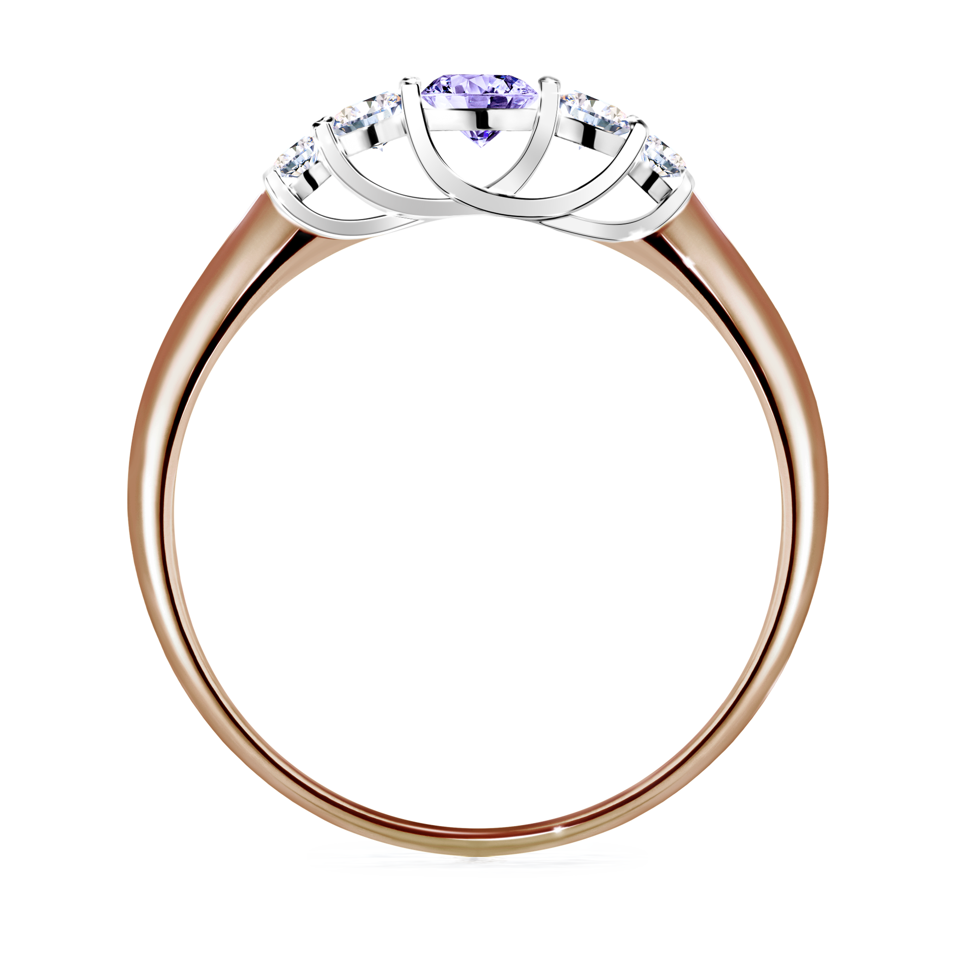 Pierścionek zaręczynowy My Darling z różowego złota z tanzanitem 0,22CT