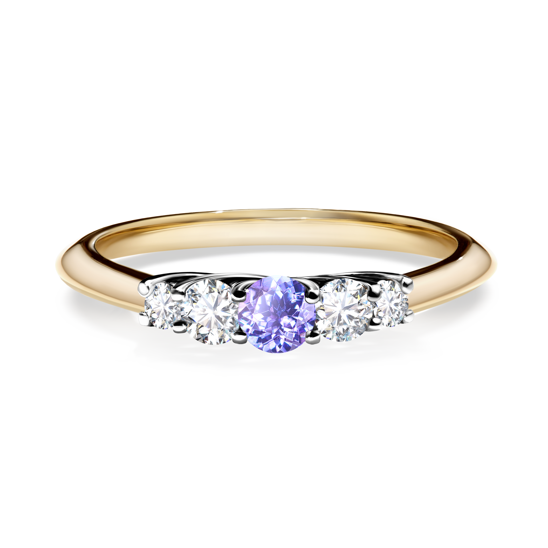 Pierścionek zaręczynowy My Darling z żółtego złota z tanzanitem 0,22CT