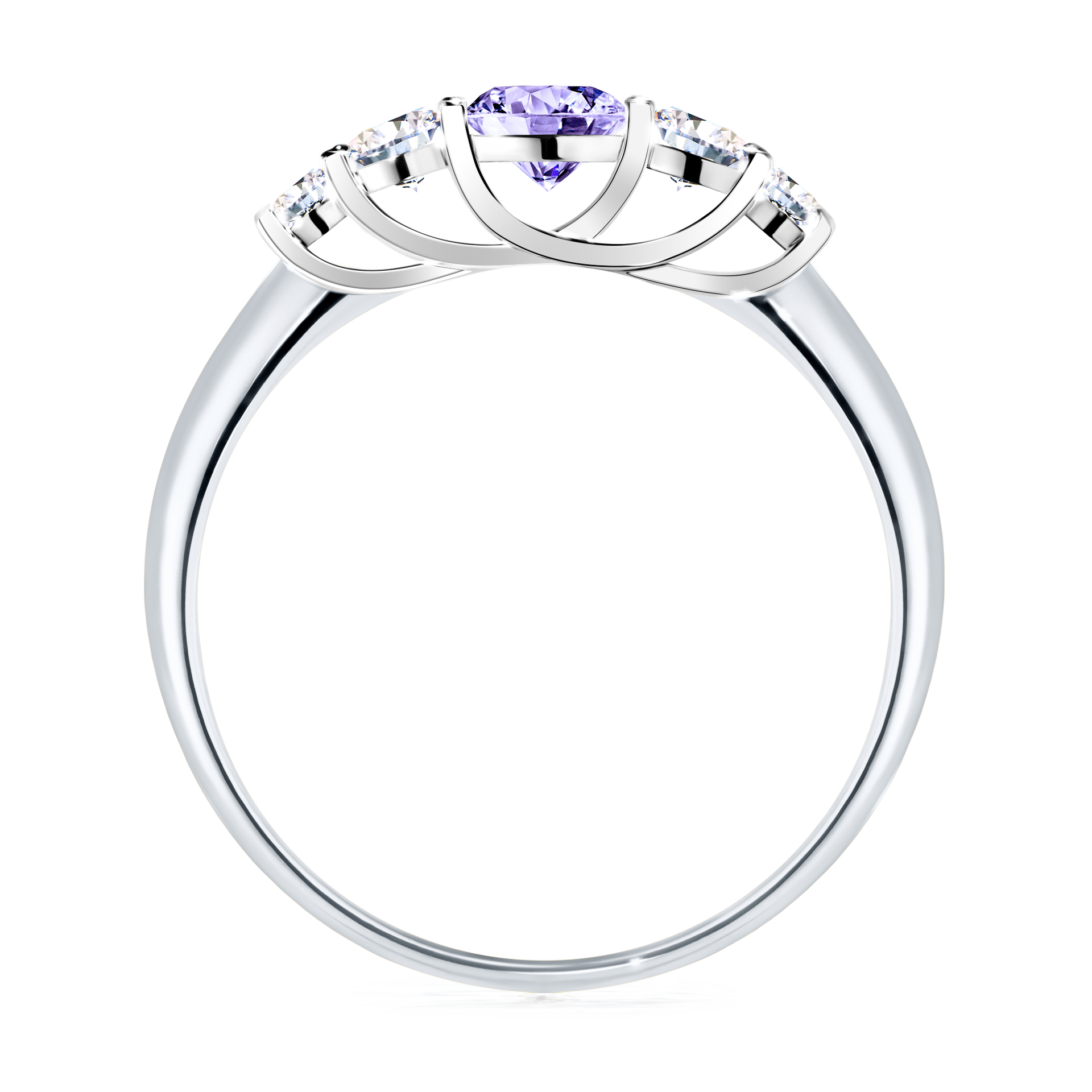 Pierścionek zaręczynowy My Darling z białego złota z tanzanitem 0,53CT