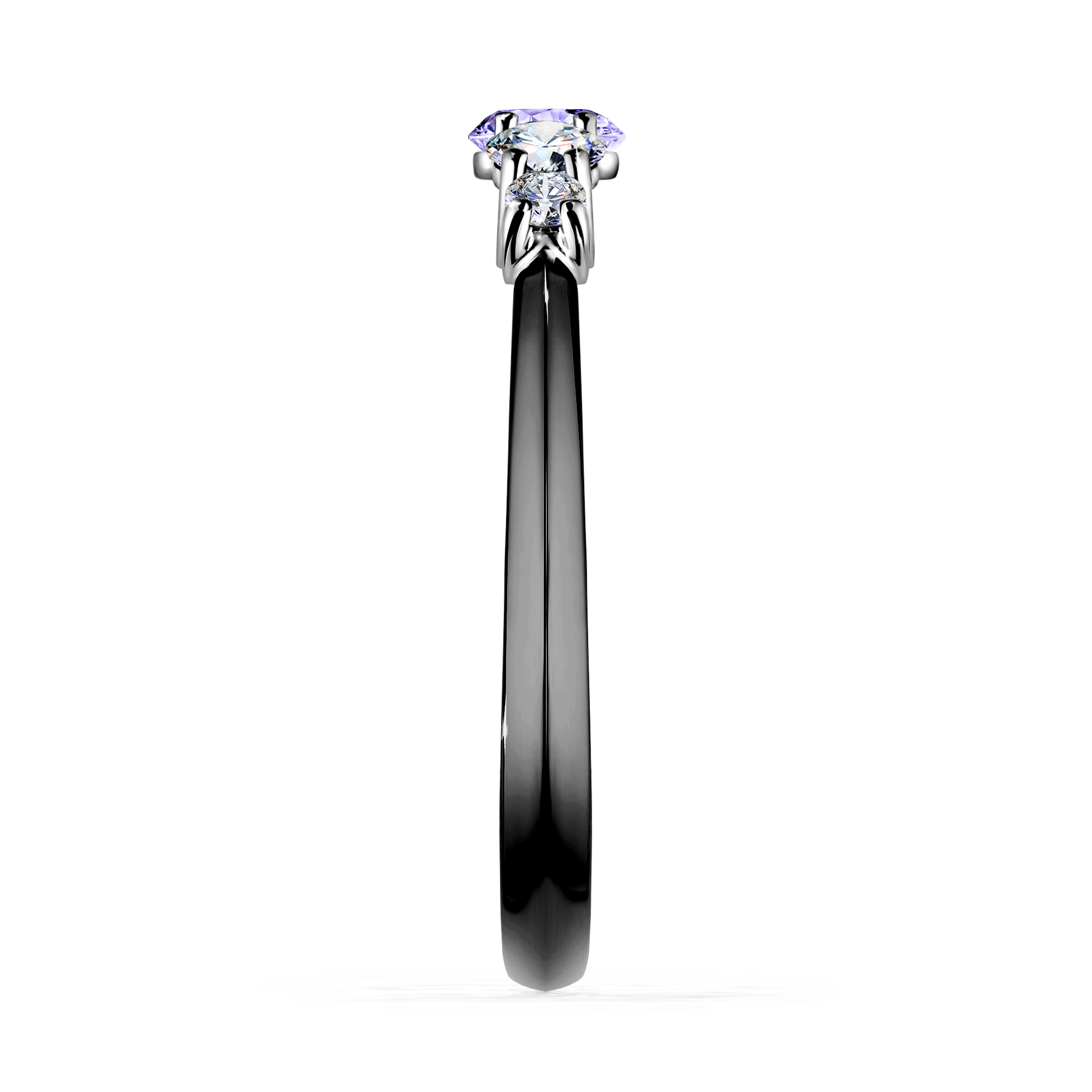 Pierścionek zaręczynowy My Darling z czarnego złota z tanzanitem 0,53CT