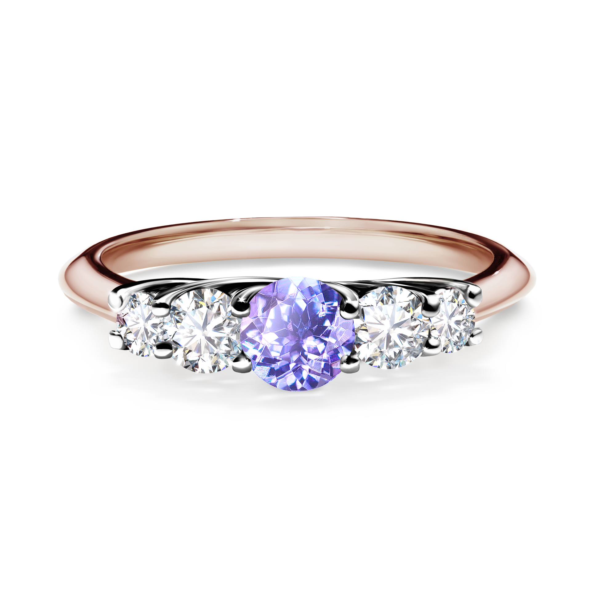 Pierścionek zaręczynowy My Darling z różowego złota z tanzanitem 0,53CT