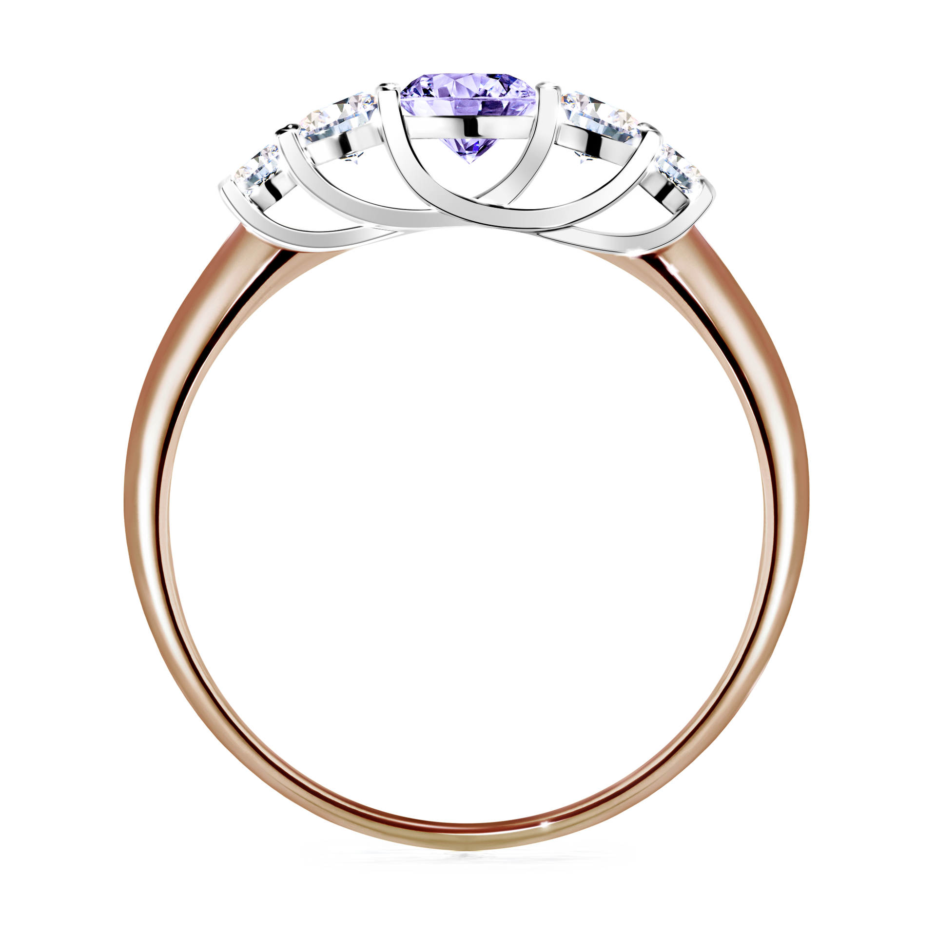 Pierścionek zaręczynowy My Darling z różowego złota z tanzanitem 0,53CT
